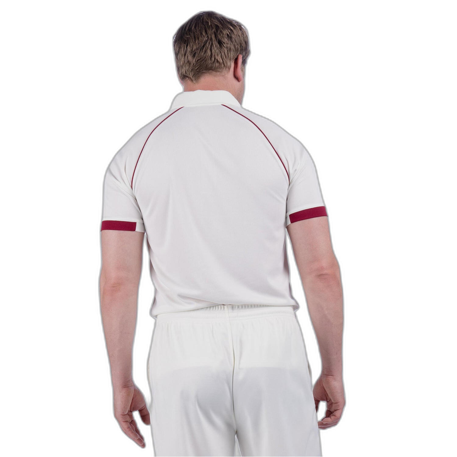 Matrix V2 S/S Playing Shirt,Ivory/Maroon,Junior 5/5