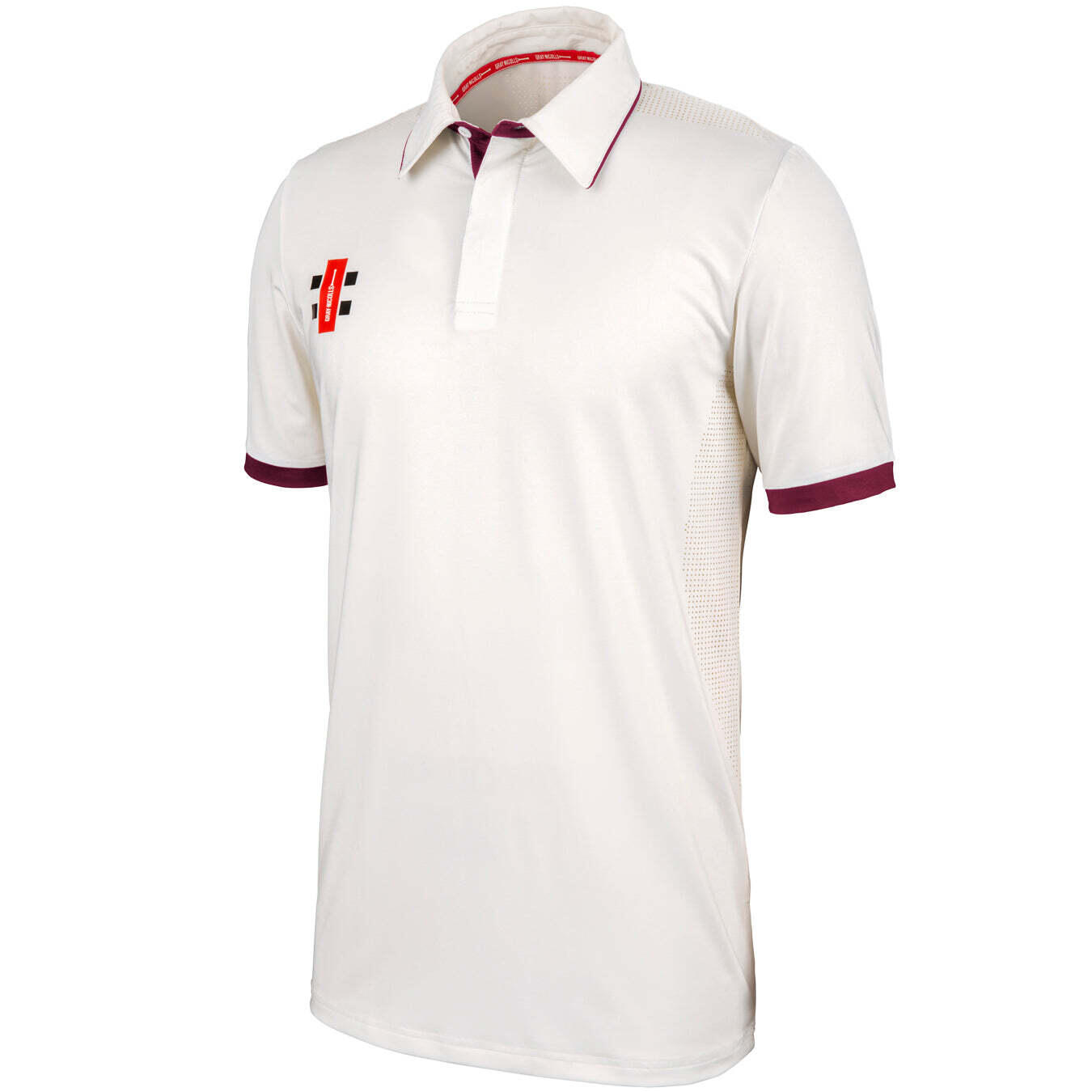 Pro Performance S/S Playing Shirt,Ivory/Maroon,Junior 3/3