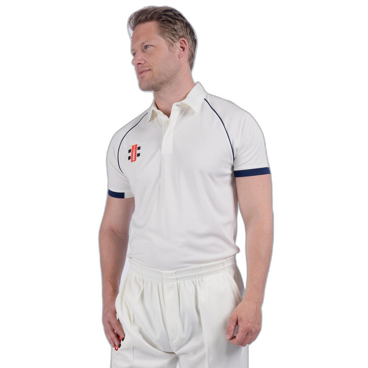 Matrix V2 S/S Playing Shirt,Ivory/Navy,Junior 3/5