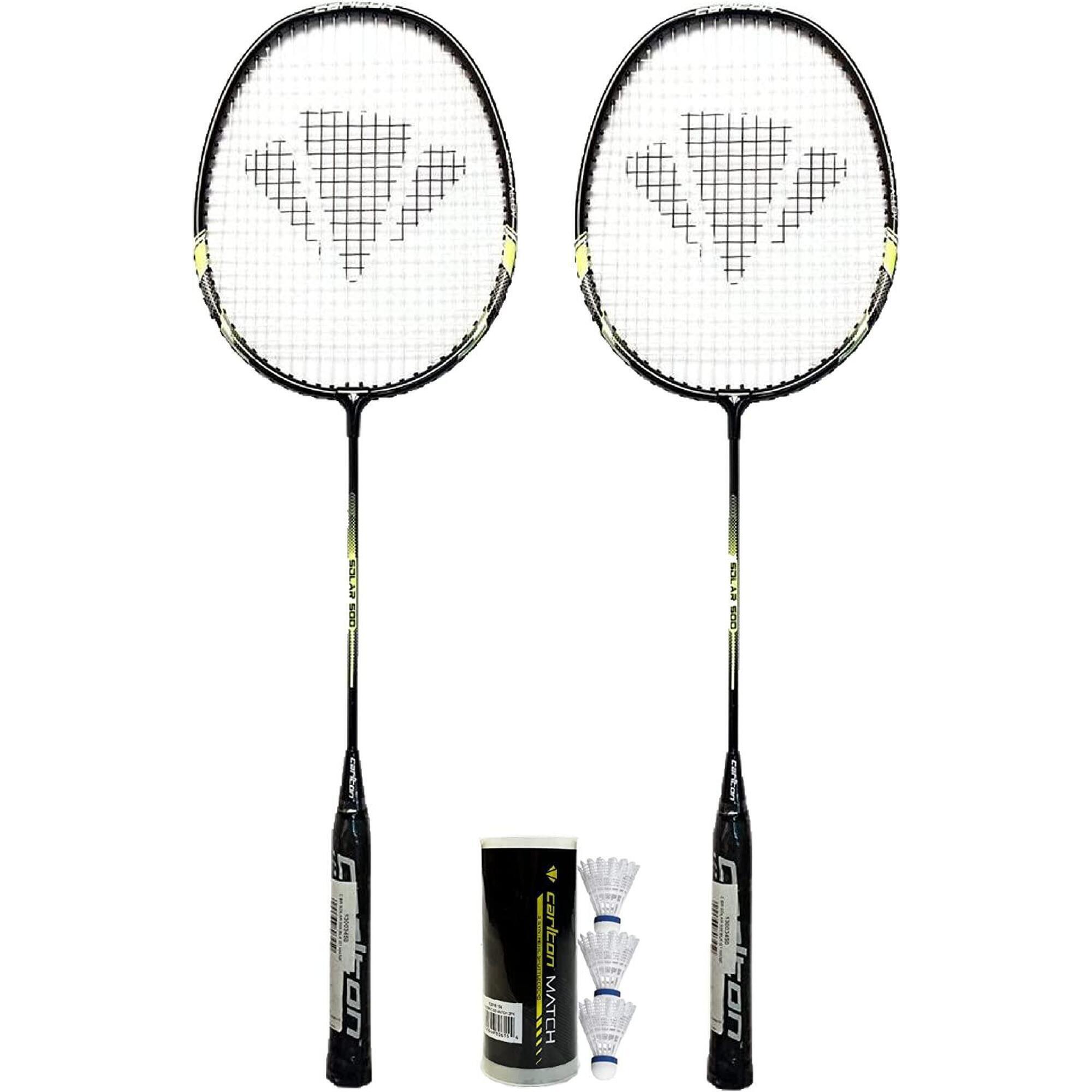 Carlton Solar Black Badminton Racket Twin Set & 6 Shuttles 1/1