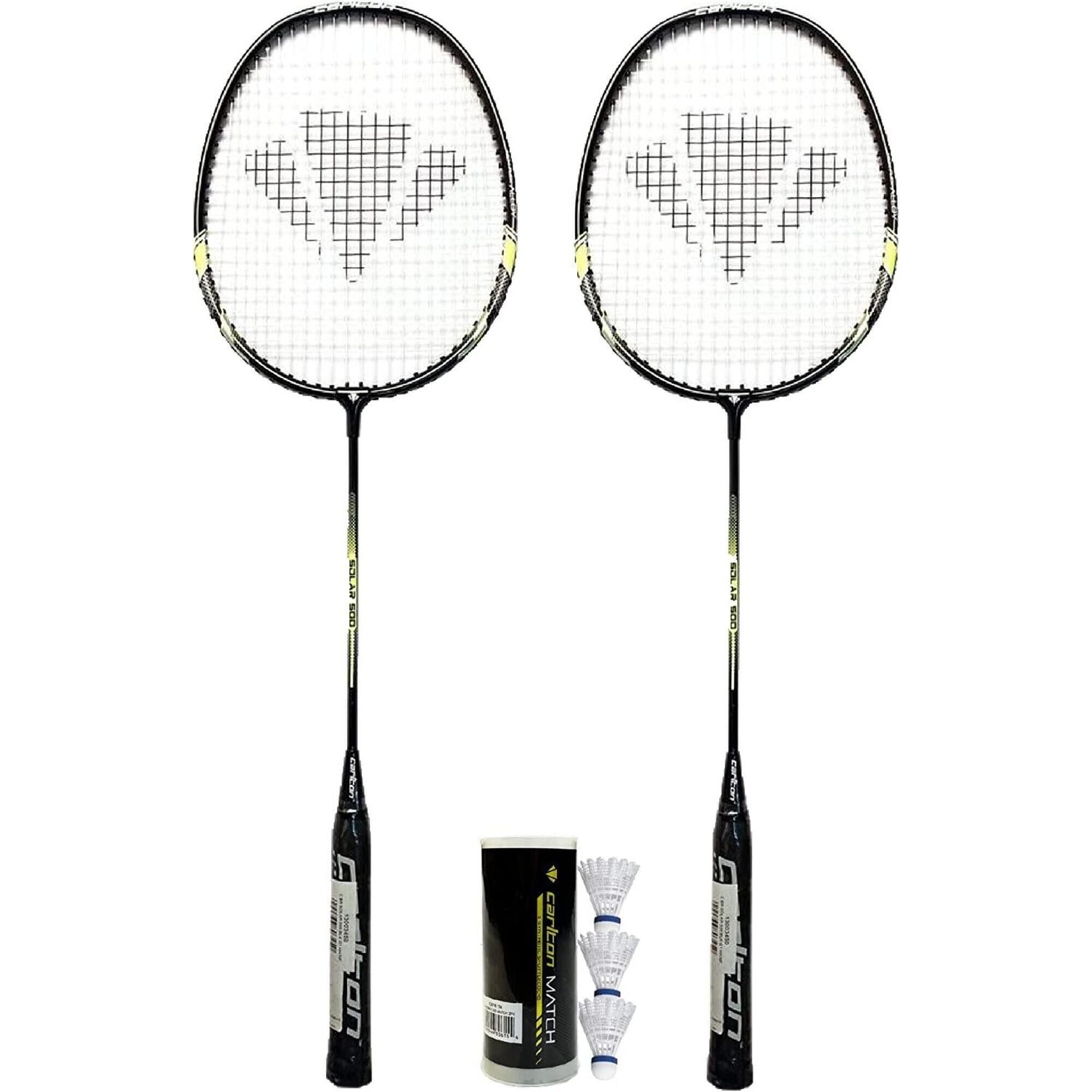 CARLTON Carlton Solar Black Badminton Racket Twin Set & 6 Shuttles