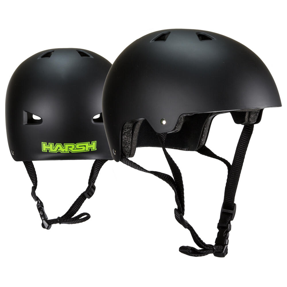 HARSH PROTECTIVE GEAR HARSH ABS ACTION SPORTS SKATE / SKATEBOARD / SCOOTER HELMET - MATT BLACK