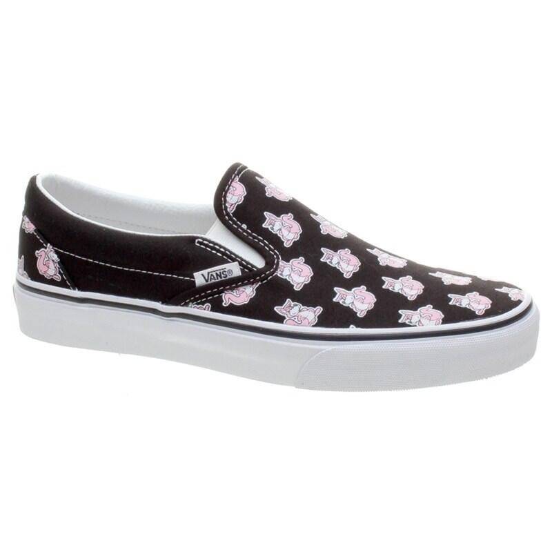 VANS Classic Slip On (Multi Roo) Black/Prism Pink Shoe EYEX1Q