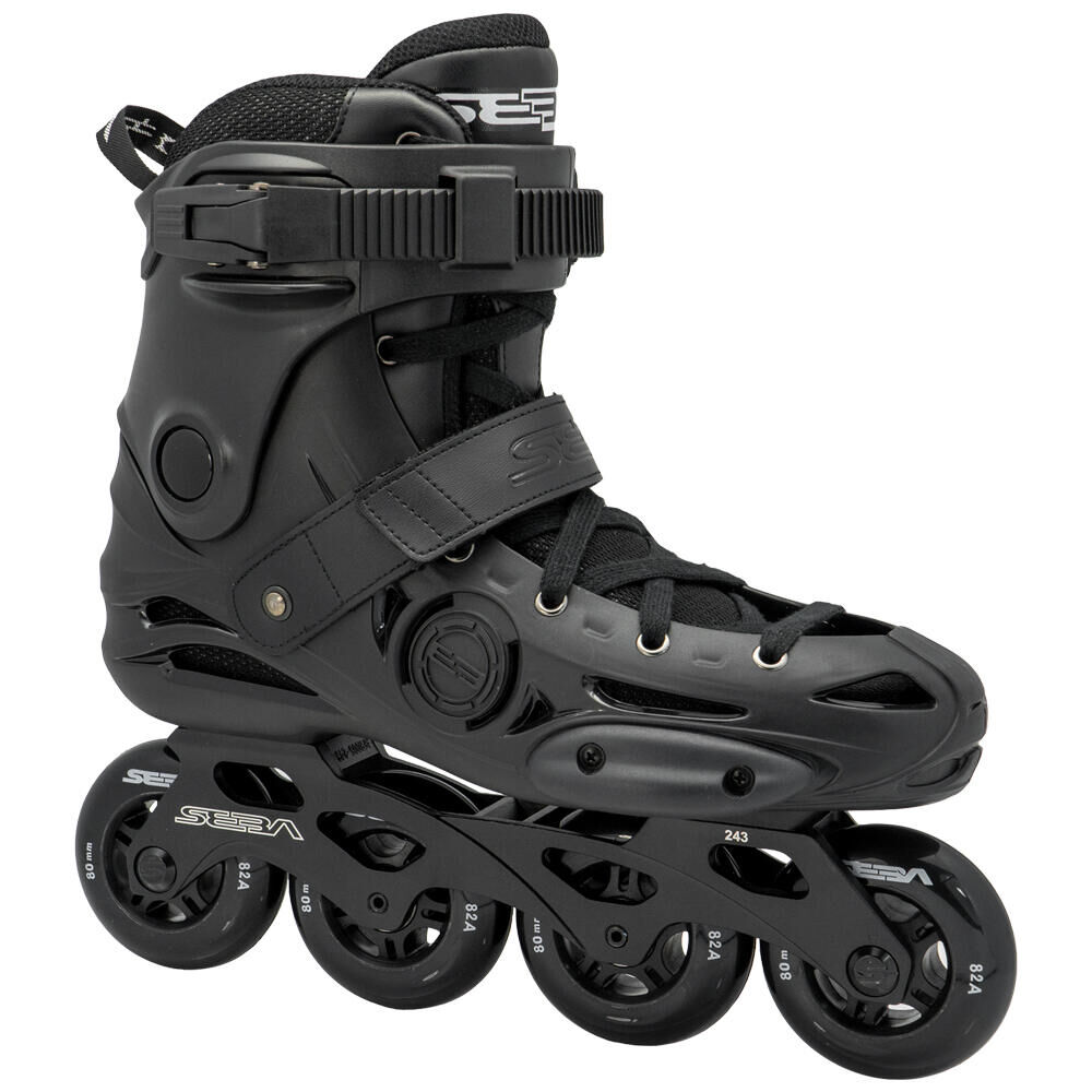 SEBA SEBA E3 80 UNISEX INLINE FITNESS, FREESTYLE & FREERIDE SKATES - BLACK