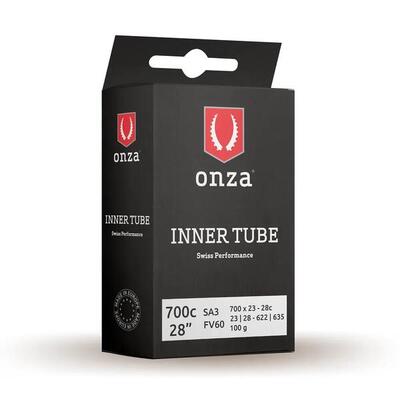 Onza Tires Tube SA3. 700x23C-28C. 0.9mm. Presta FV60mm. black. 700C