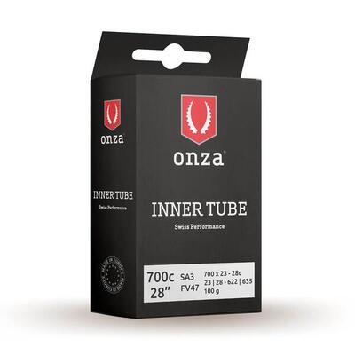 Onza Tires Tube SA3. 700x23C-28C. 0.9mm. Presta FV47mm. black. 700C