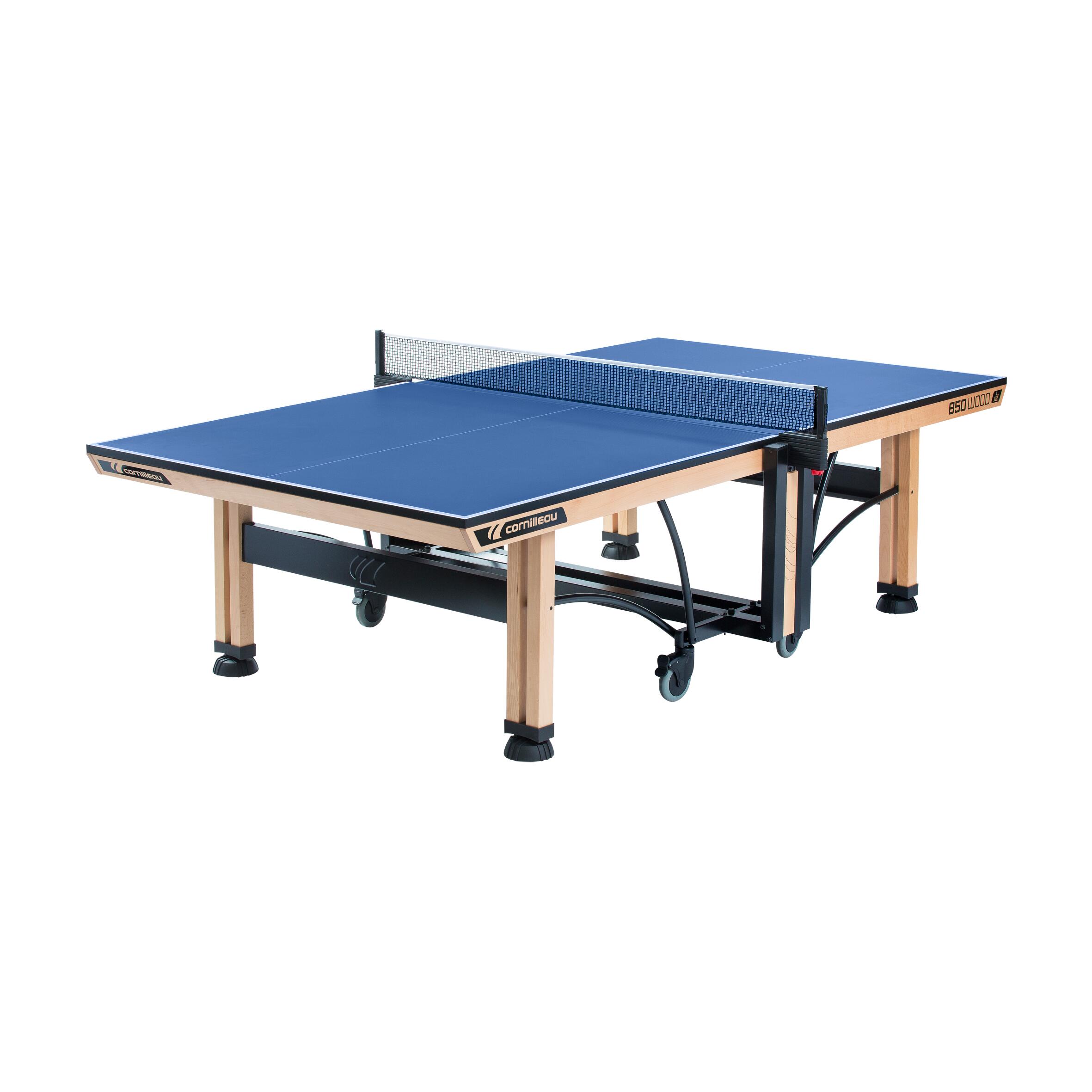 850 WOOD ITTF Indoor Table Tennis Table - Blue 1/6