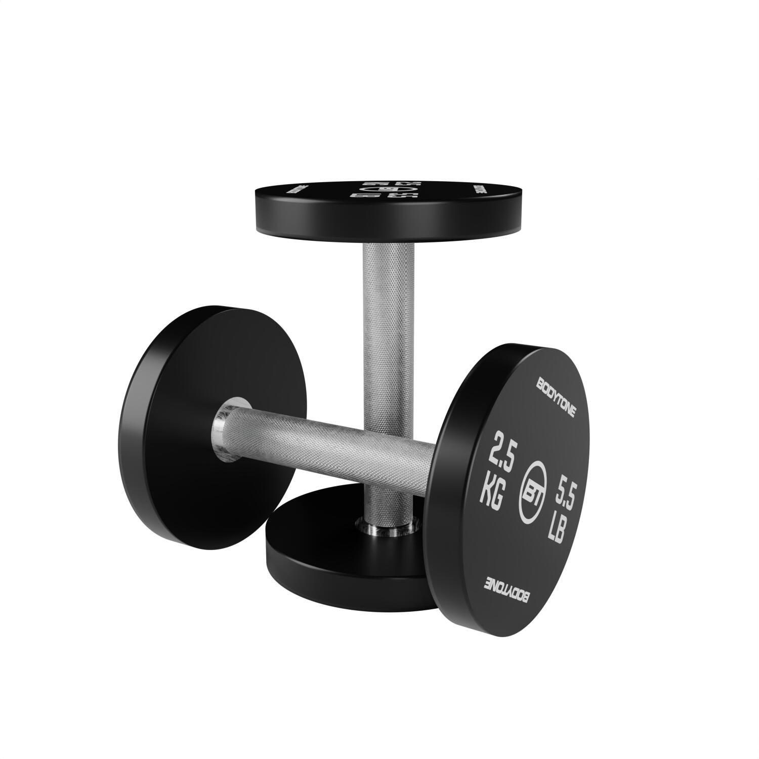 Halteres redondos profissionais em uretano (2 kg - 37 kg) Bodytone