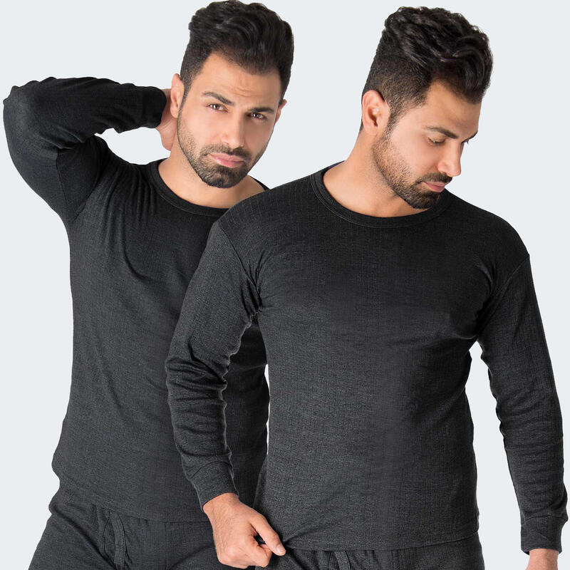 2 magliette termiche | Maglie sportive | Uomo | Pile interno | Antracite