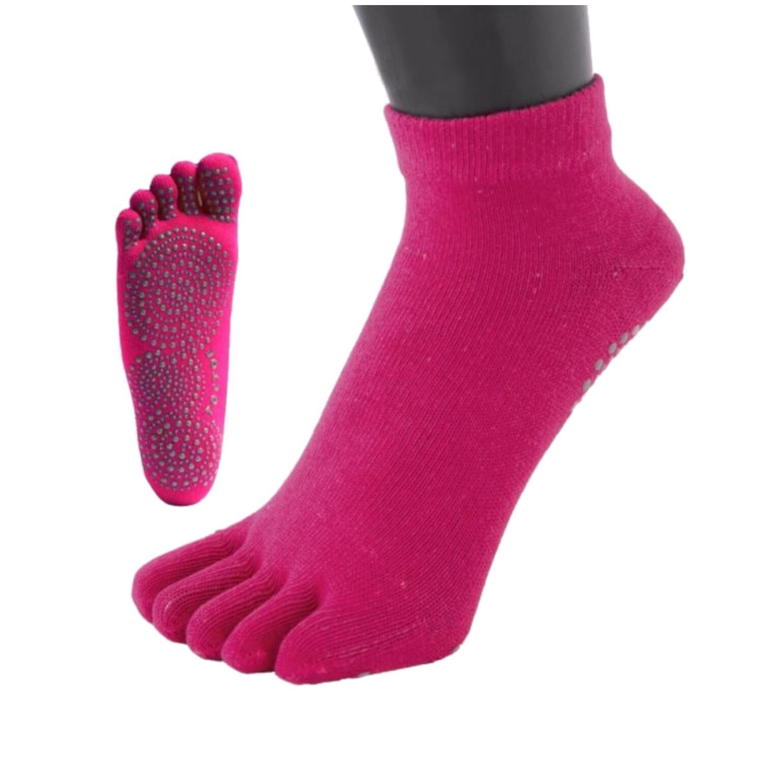 TOETOE TOETOE Yoga & Pilates Grip Enkel teensokken - Fuchsia