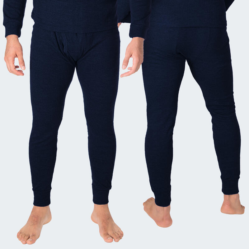 2 pantalons thermiques | Sous-vêtements | Hommes | Polaire | Bleu
