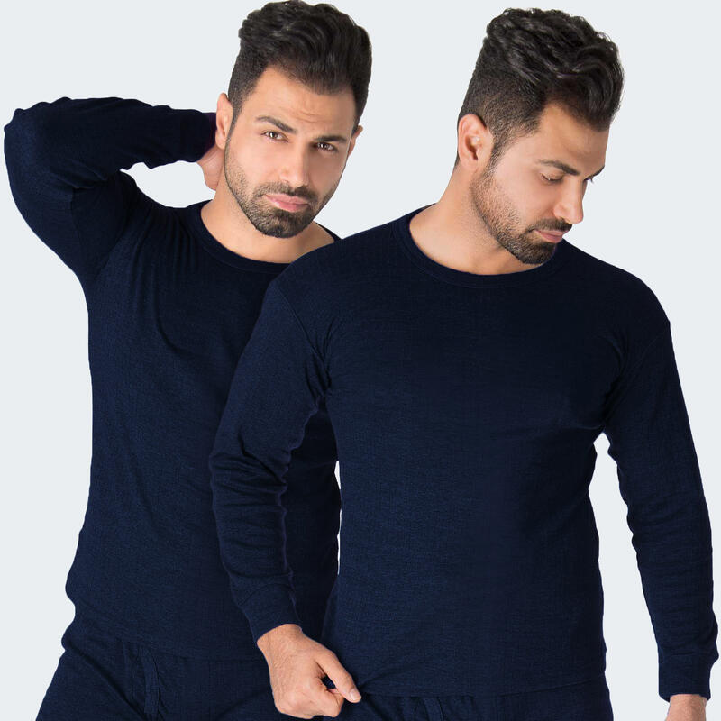 2 magliette termiche | Maglie sportive | Uomo | Pile interno | Blu