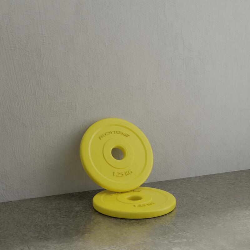 Disque PVC 1.25kg jaune diamètre 28mm Bodytone