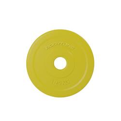 PVC schijf 1,25kg geel diameter 28mm Bodytone