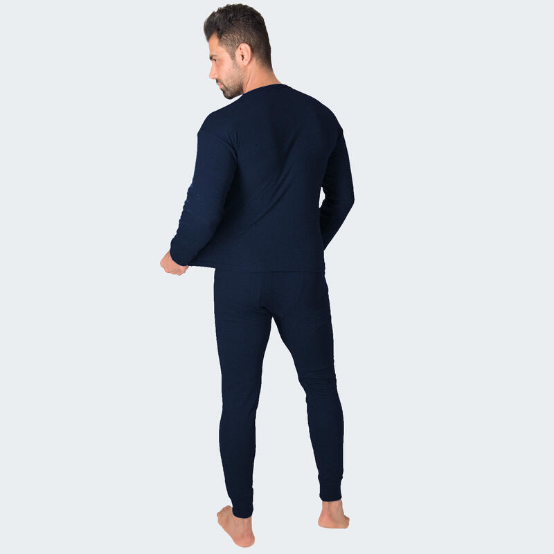 Conjunto de 3 peças roupa interior térmica homem | Camisa + calças | Azul