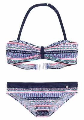 S.OLIVER s.Oliver RED LABEL Beachwear Bandeau-Bikini im frechen Streifen-Look