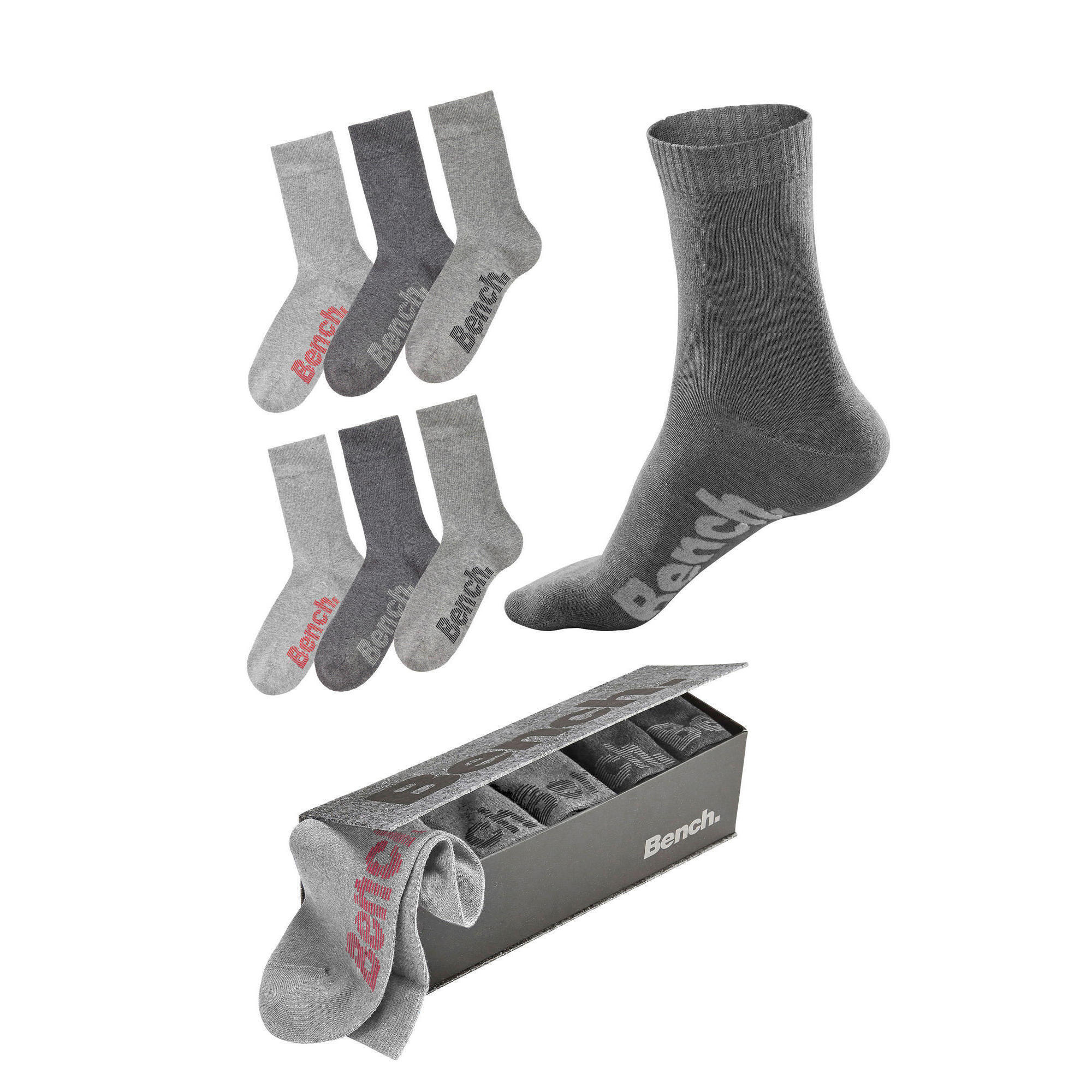 BENCH Bench. Socken (6 Paar) mit verschiedenfarbigen Logos 2/3