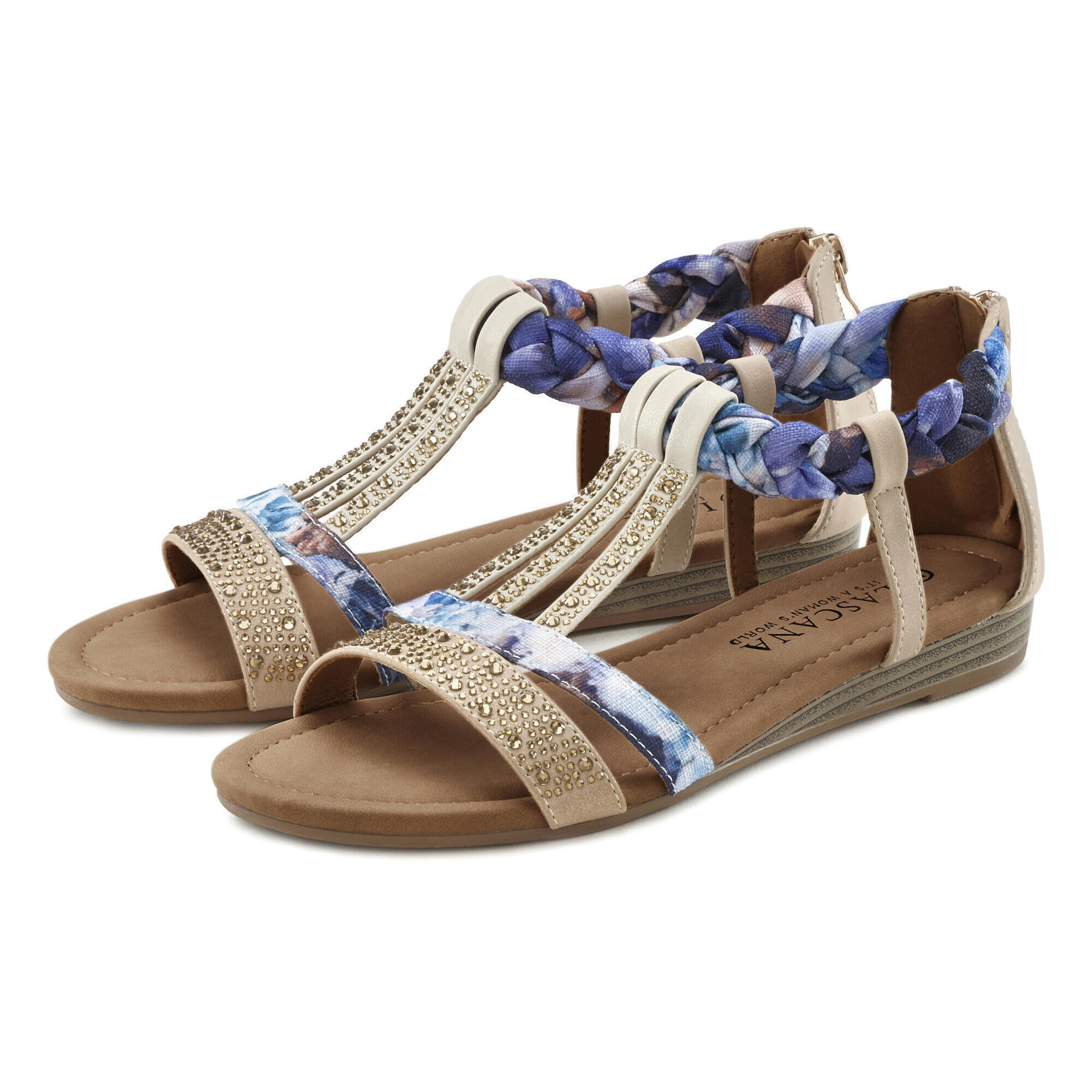 beige / BLAU