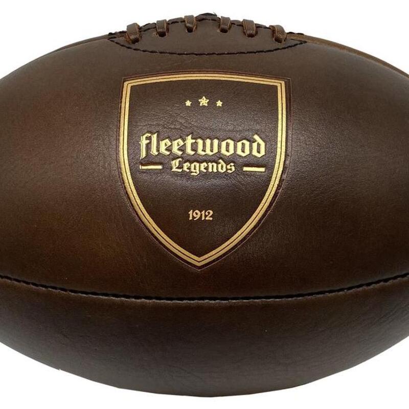 Bola de rugby de couro vintage Fleetwood Legends