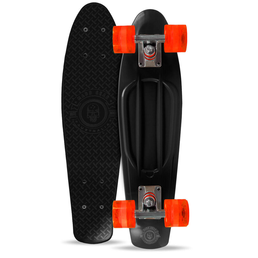 MADD GEAR PRO MADD GEAR SKINS 70’s RETRO CRUISER / MINI SKATEBOARD – BLACK/RED