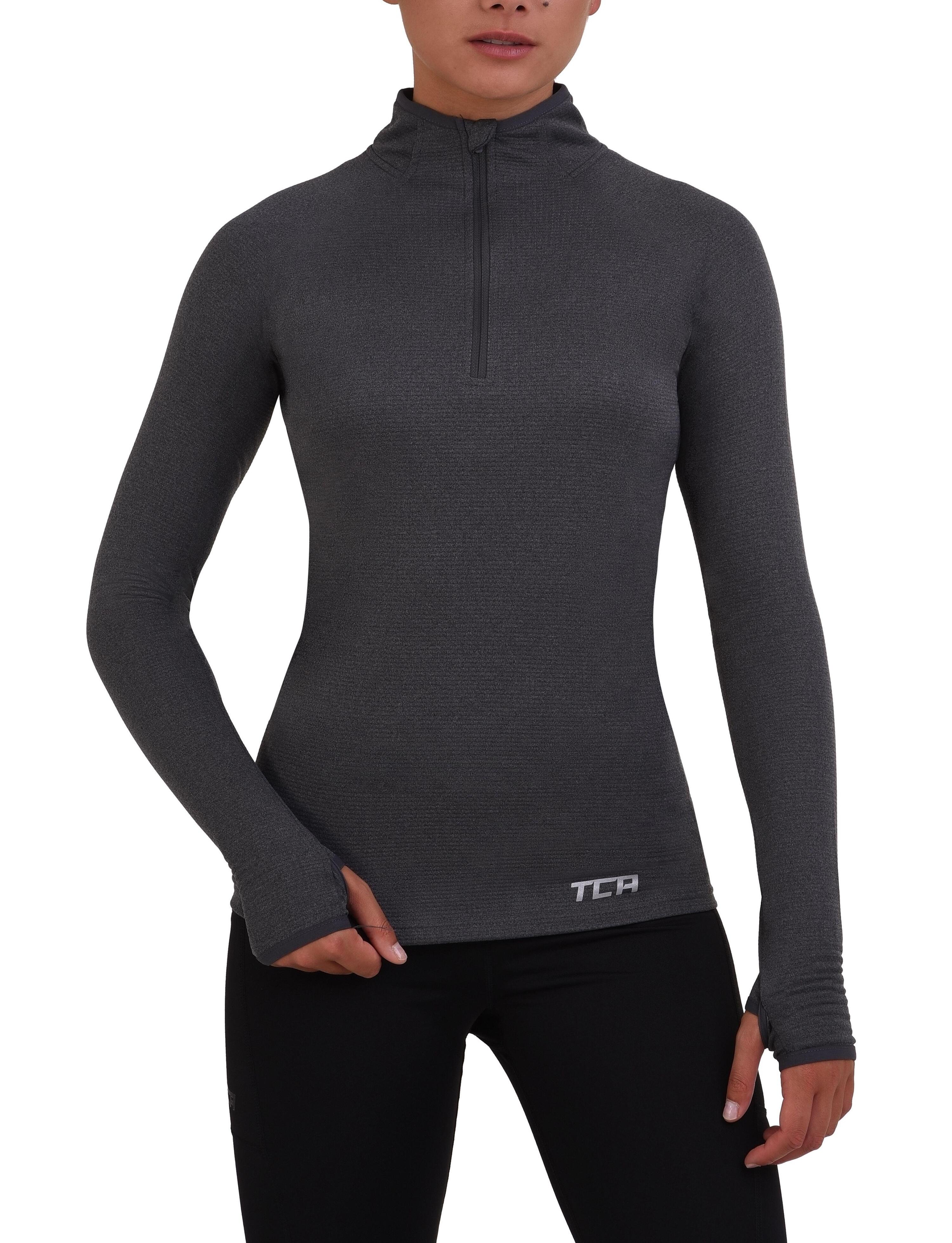 TCA Women’s Cloud Fleece ¼ Zip Top with Zip Pocket - Quiet Shade