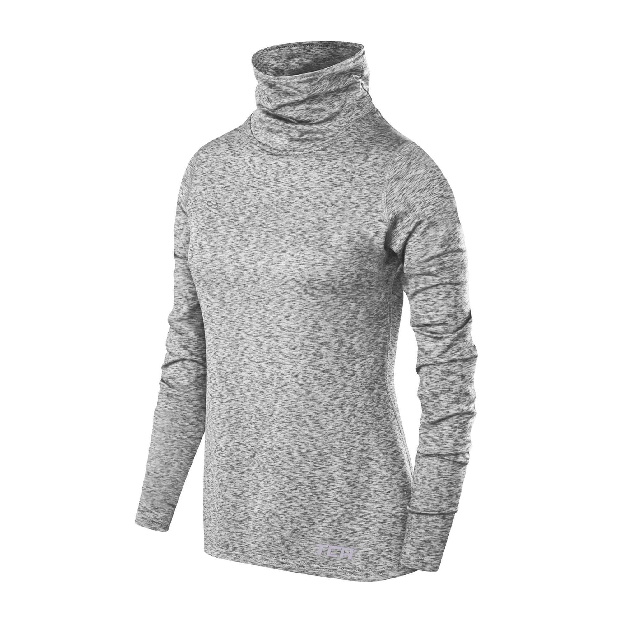 TCA Girls' Thermal Funnel Neck Top - Quiet Shade Marl