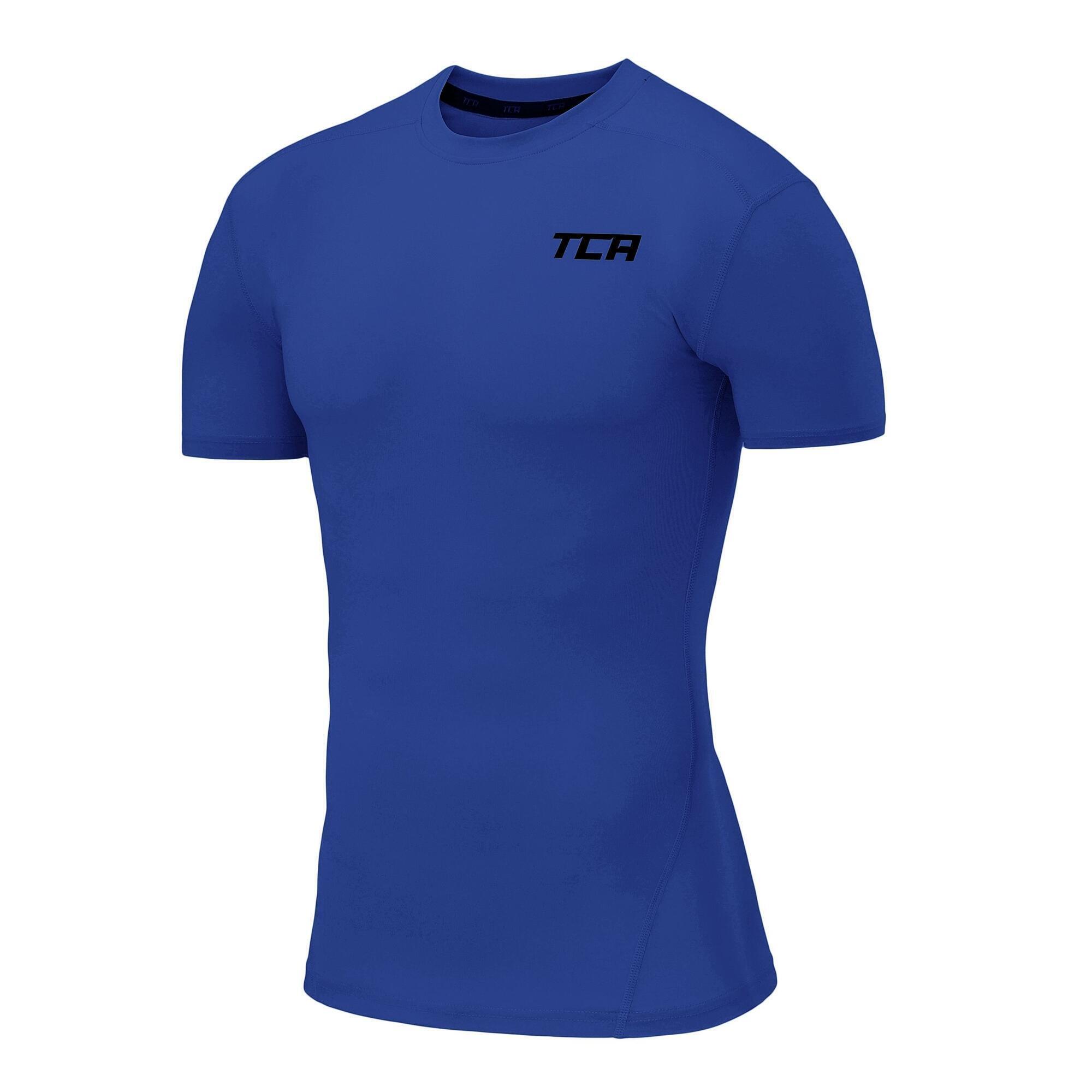 TCA Boys' Performance Base Layer Compression T-shirt - Dazzling Blue