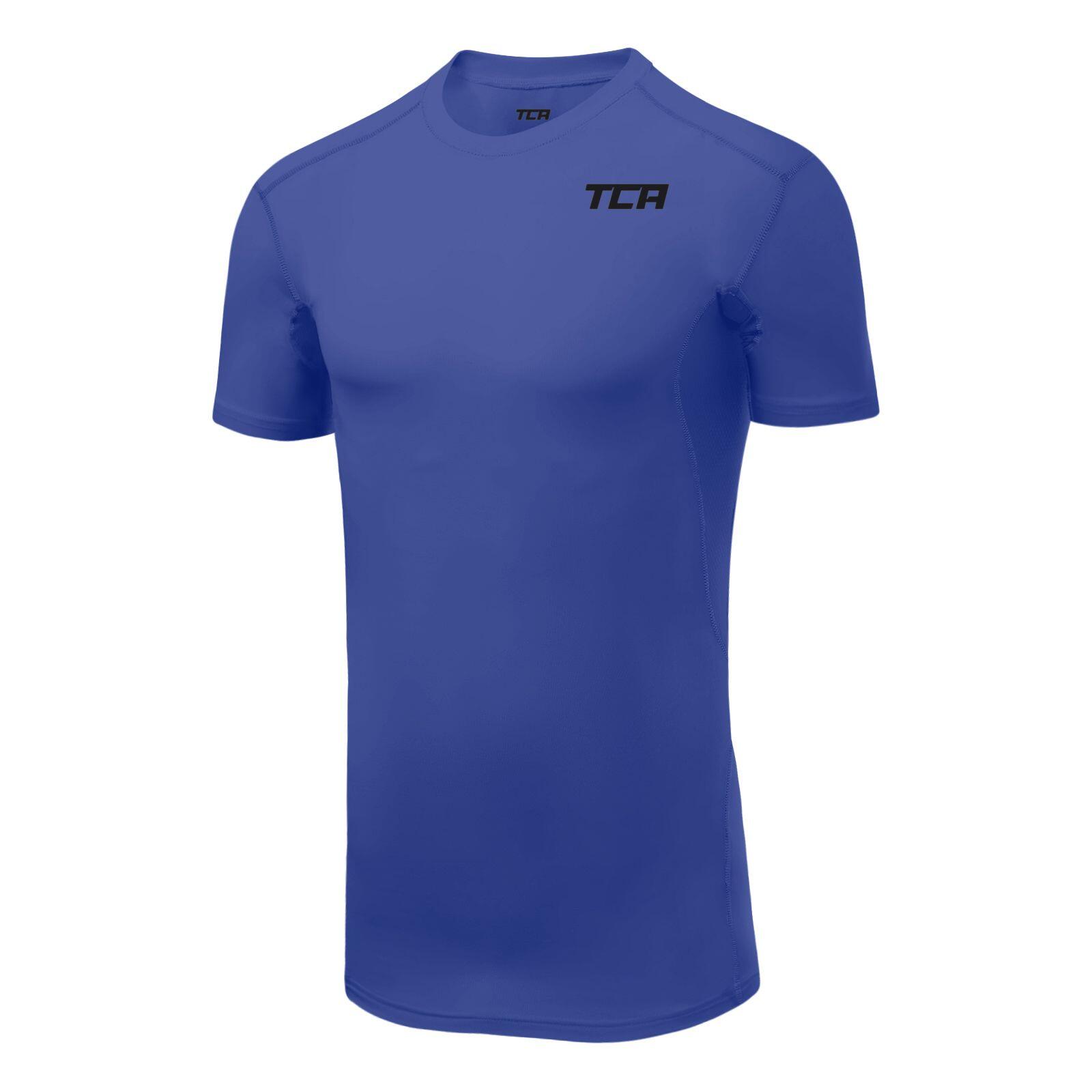 TCA Boys' HyperFusion Breathable Base Layer Compression T-shirt - Dazzling Blue