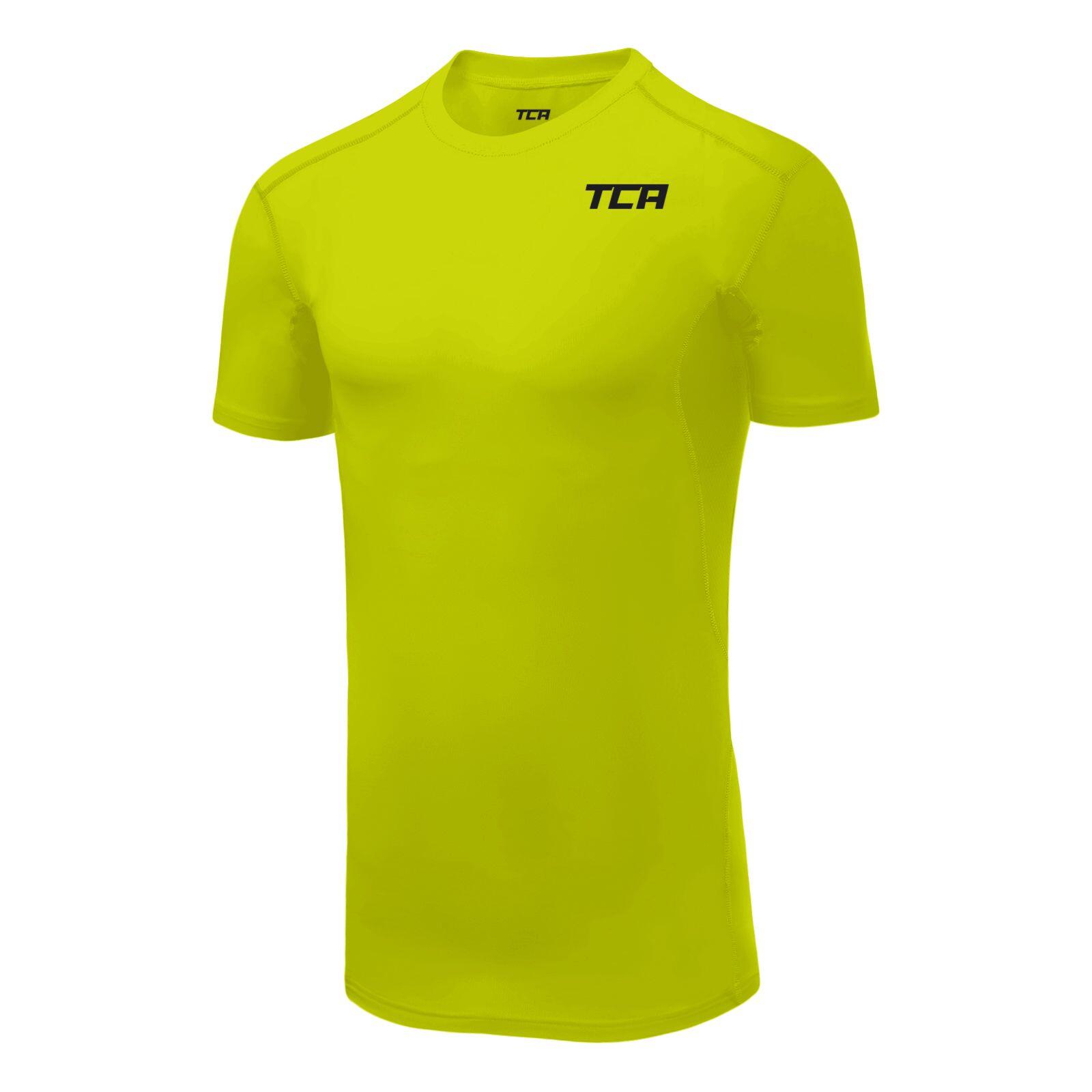 TCA Boys' HyperFusion Breathable Base Layer Compression T-shirt - Lime Punch