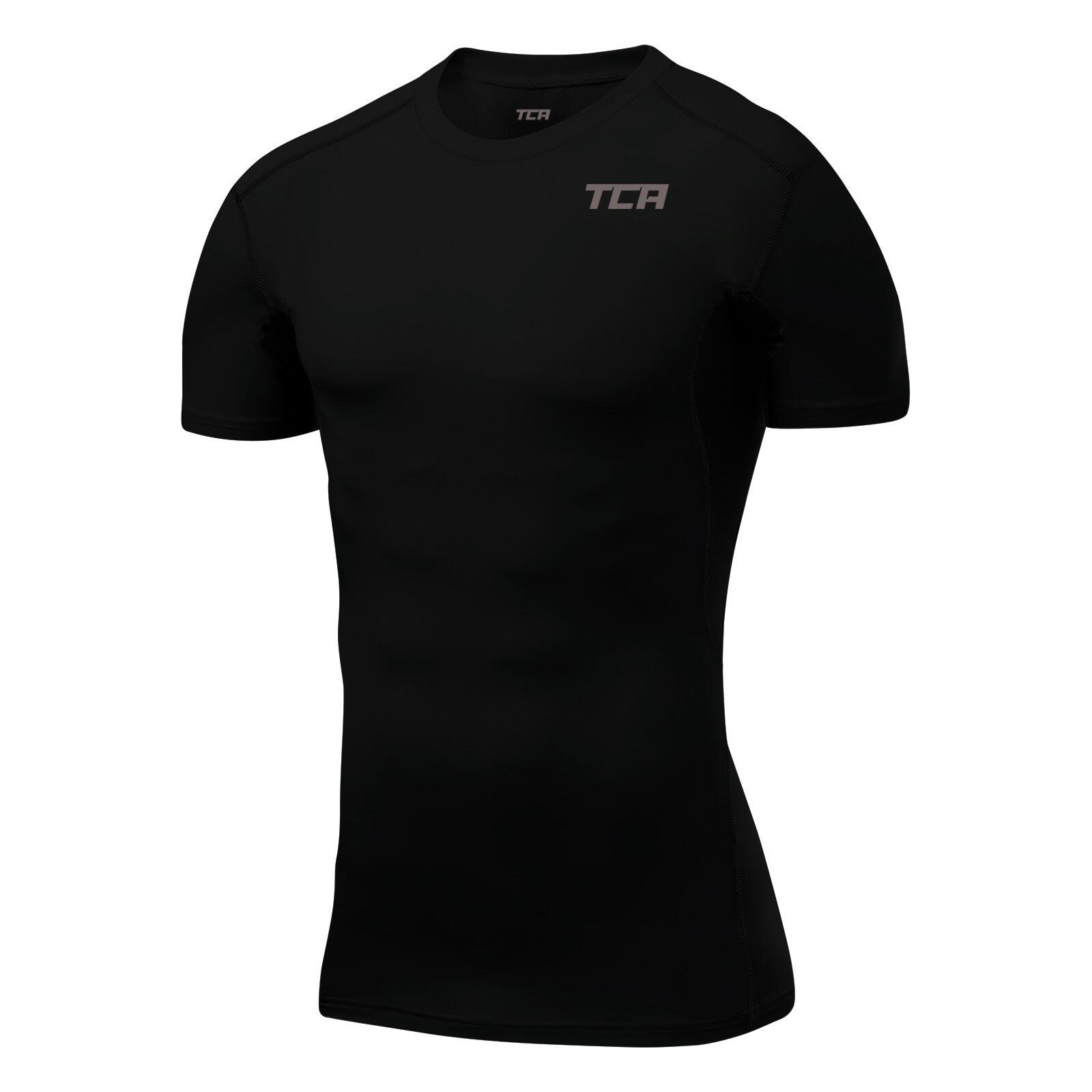 TCA Men's HyperFusion Breathable Base Layer Compression T-shirt - Black