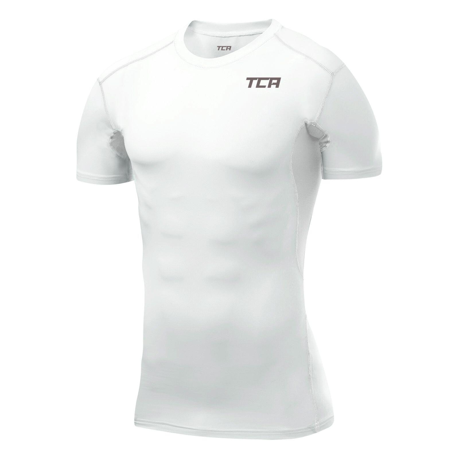 Men's HyperFusion Breathable Base Layer Compression T-shirt - White 1/5