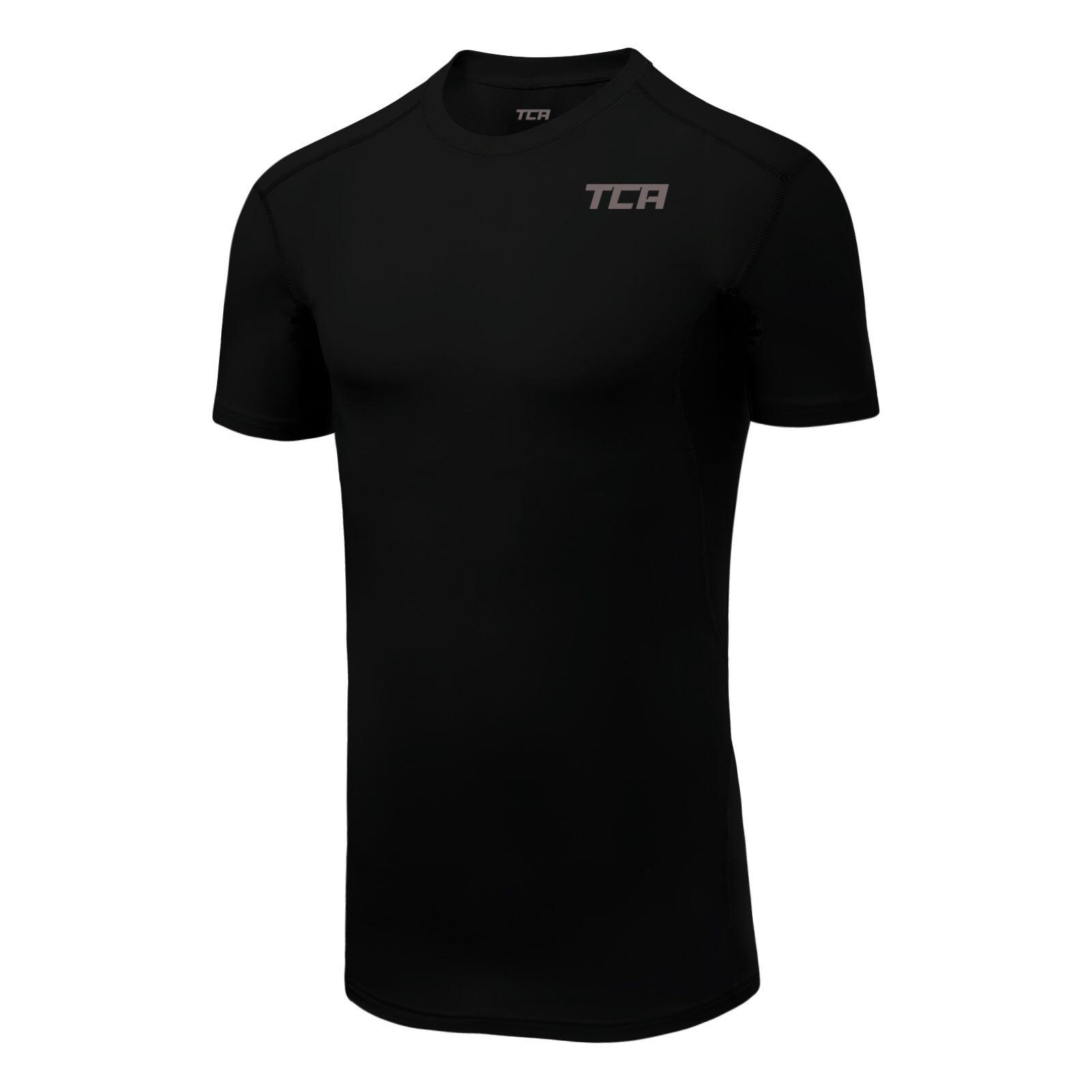 Boys' HyperFusion Breathable Base Layer Compression T-shirt - Black 1/5