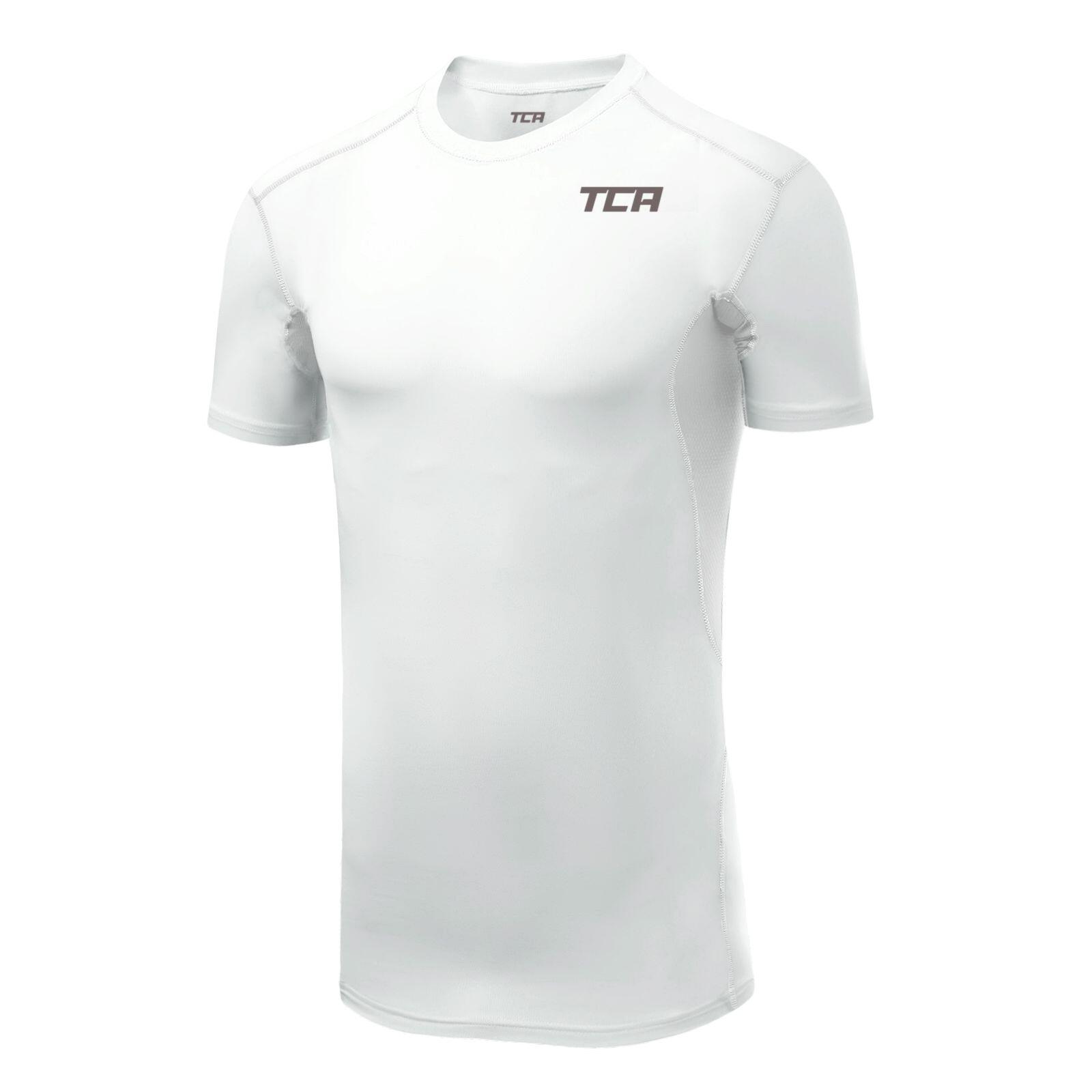 Boys' HyperFusion Breathable Base Layer Compression T-shirt - White 1/5