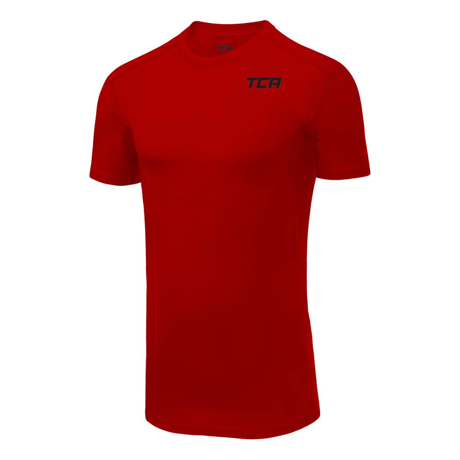 TCA Boys' HyperFusion Breathable Base Layer Compression T-shirt - High Risk Red