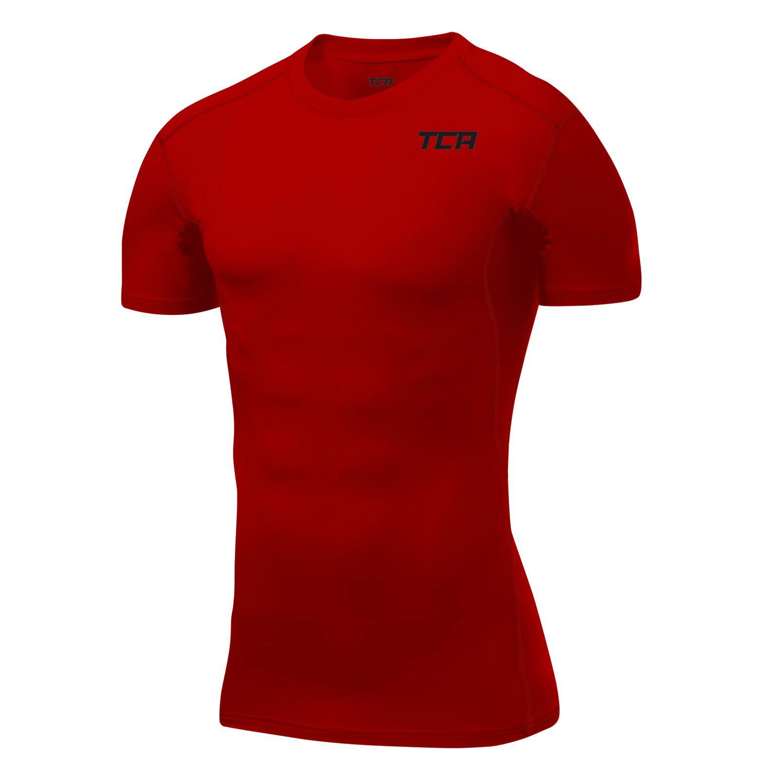 TCA Men's HyperFusion Breathable Base Layer Compression T-shirt - High Risk Red
