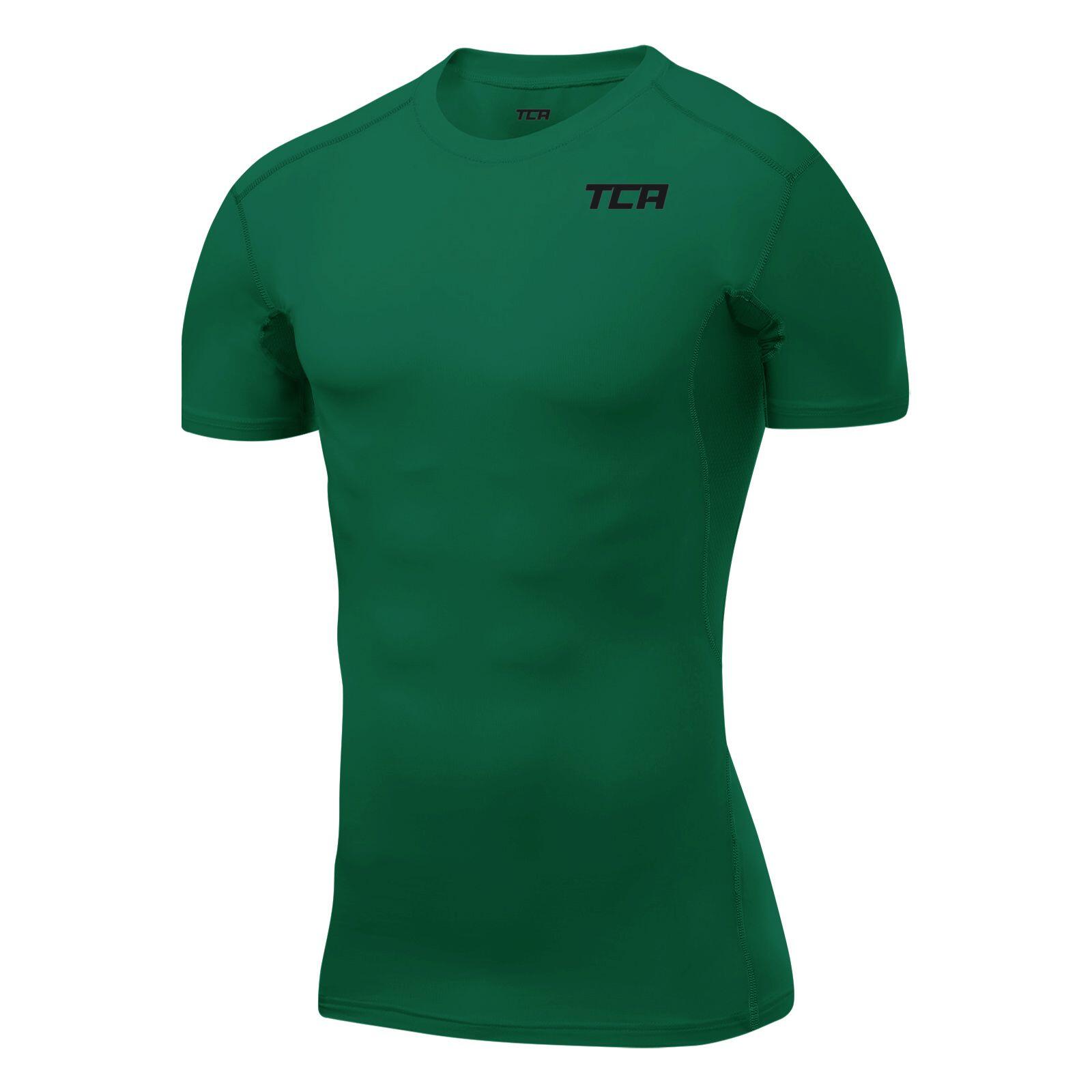 TCA Men's HyperFusion Breathable Base Layer Compression T-shirt - Cadmium Green