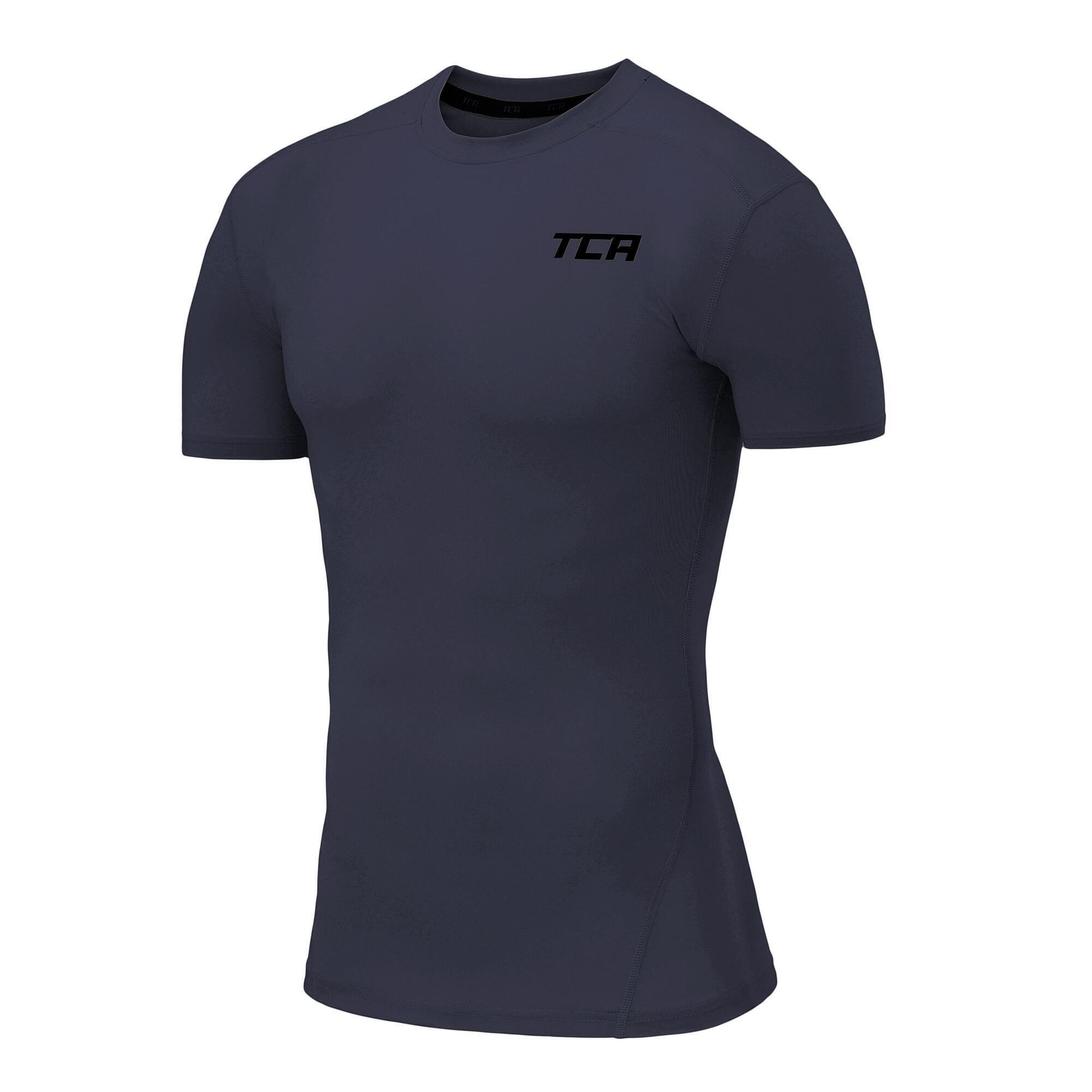 Men's Performance Base Layer Compression T-shirt - Graphite 1/4