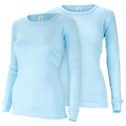 2 t-shirts thermiques | Sous-vêtements | Femmes | Polaire | Bleu clair