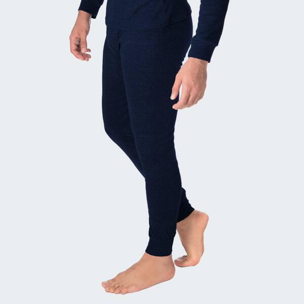 Set de 3 pantaloni termici bărbați | Lenjerie sport | Albastru