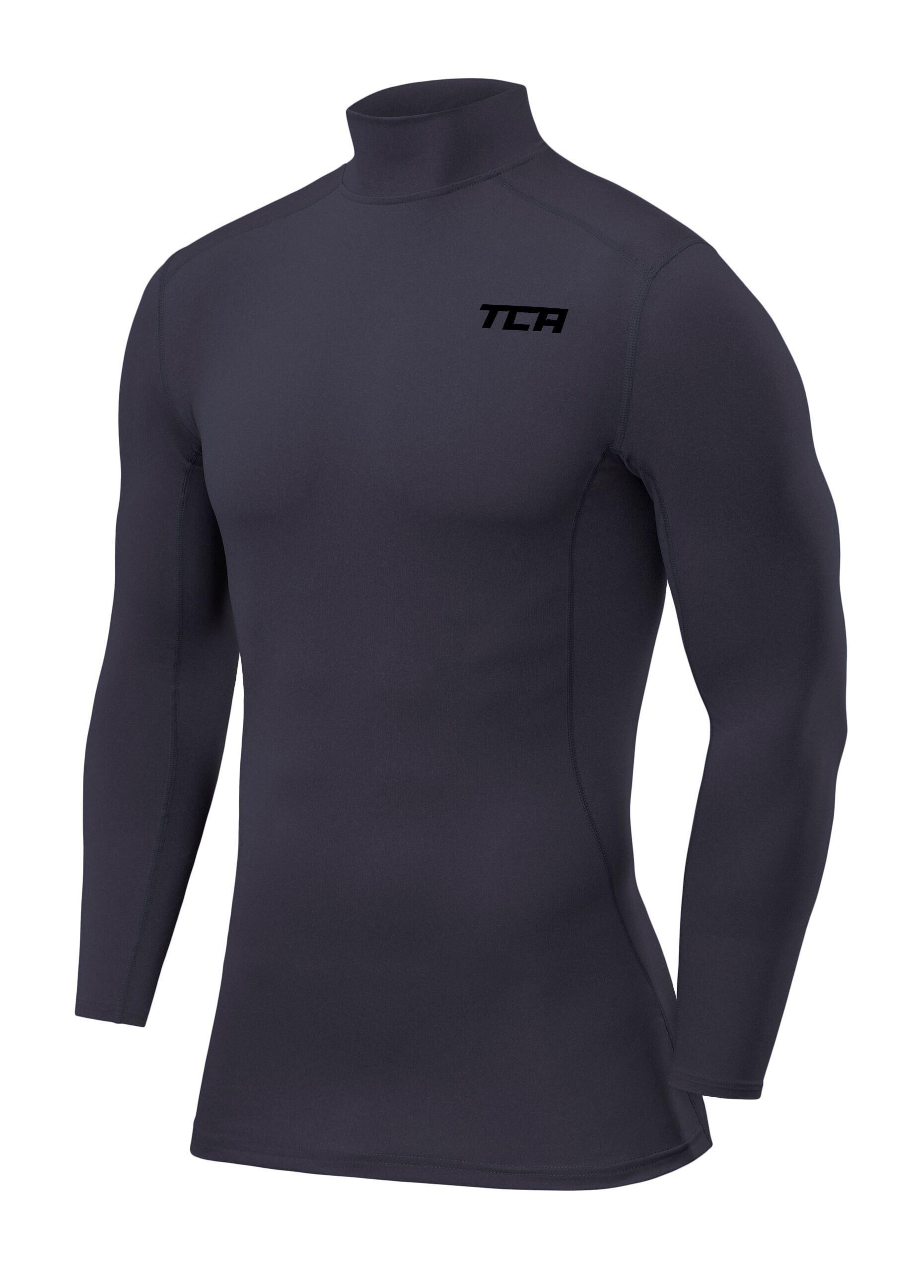 TCA Men's Performance Base Layer Compression Top - Mock - Graphite