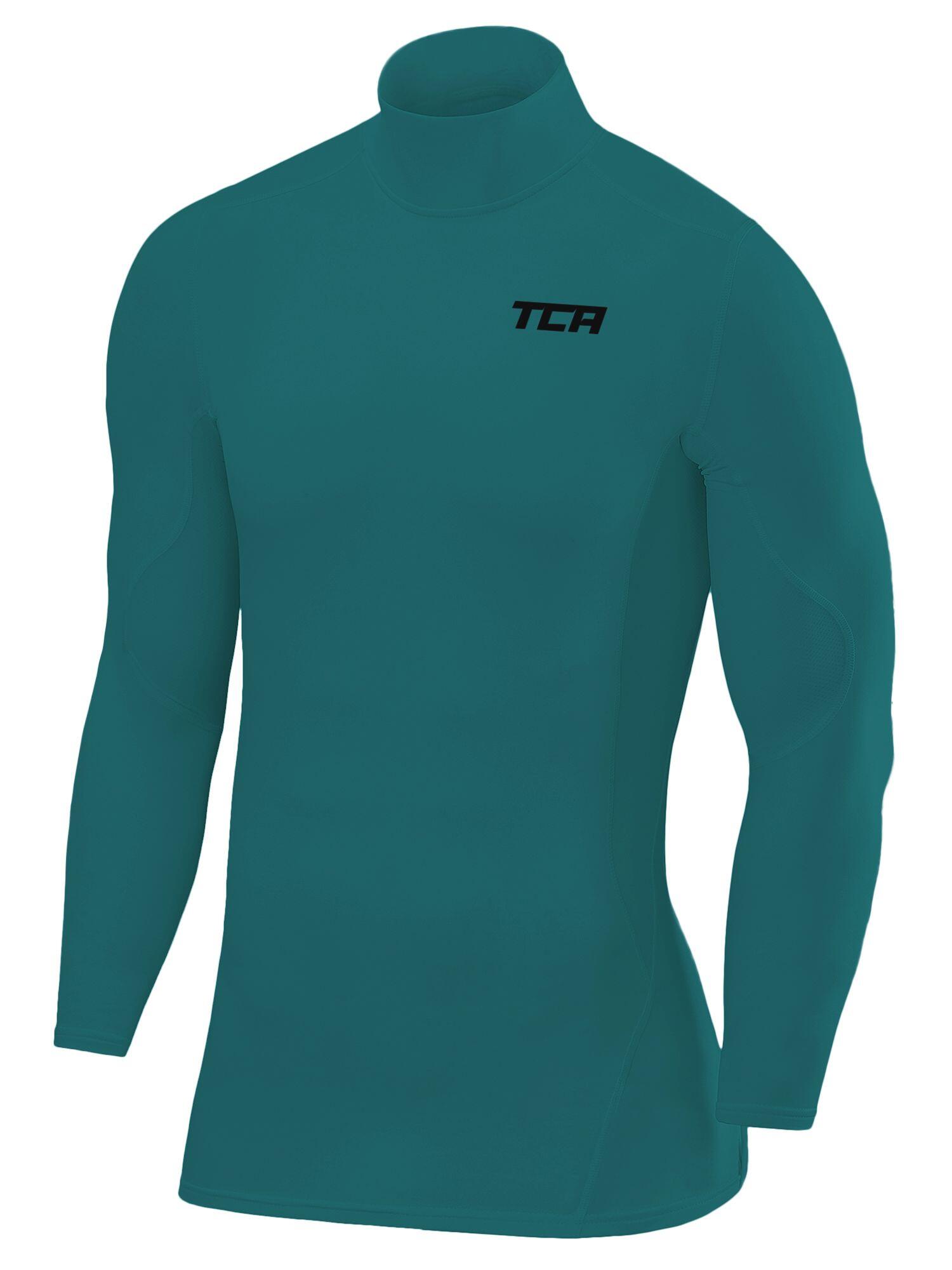 TCA Men's Super Thermal Compression Top - Mock - Cadmium Green