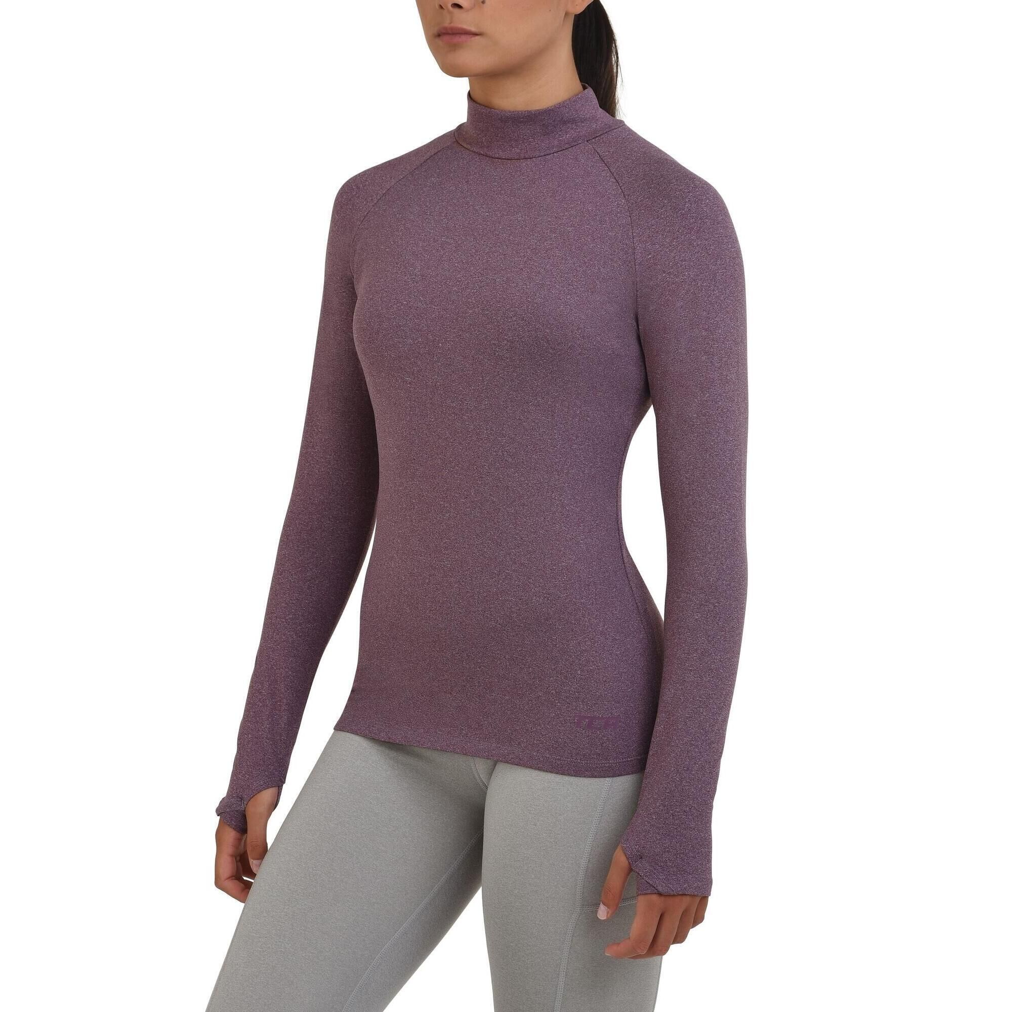 TCA Women's Super Thermal Base Layer Top - Mock Neck - Prune