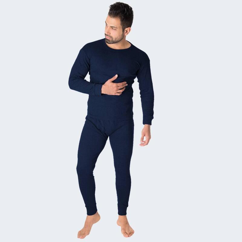 2 peças de roupa interior térmica para homem | Camisa + calças | Azul