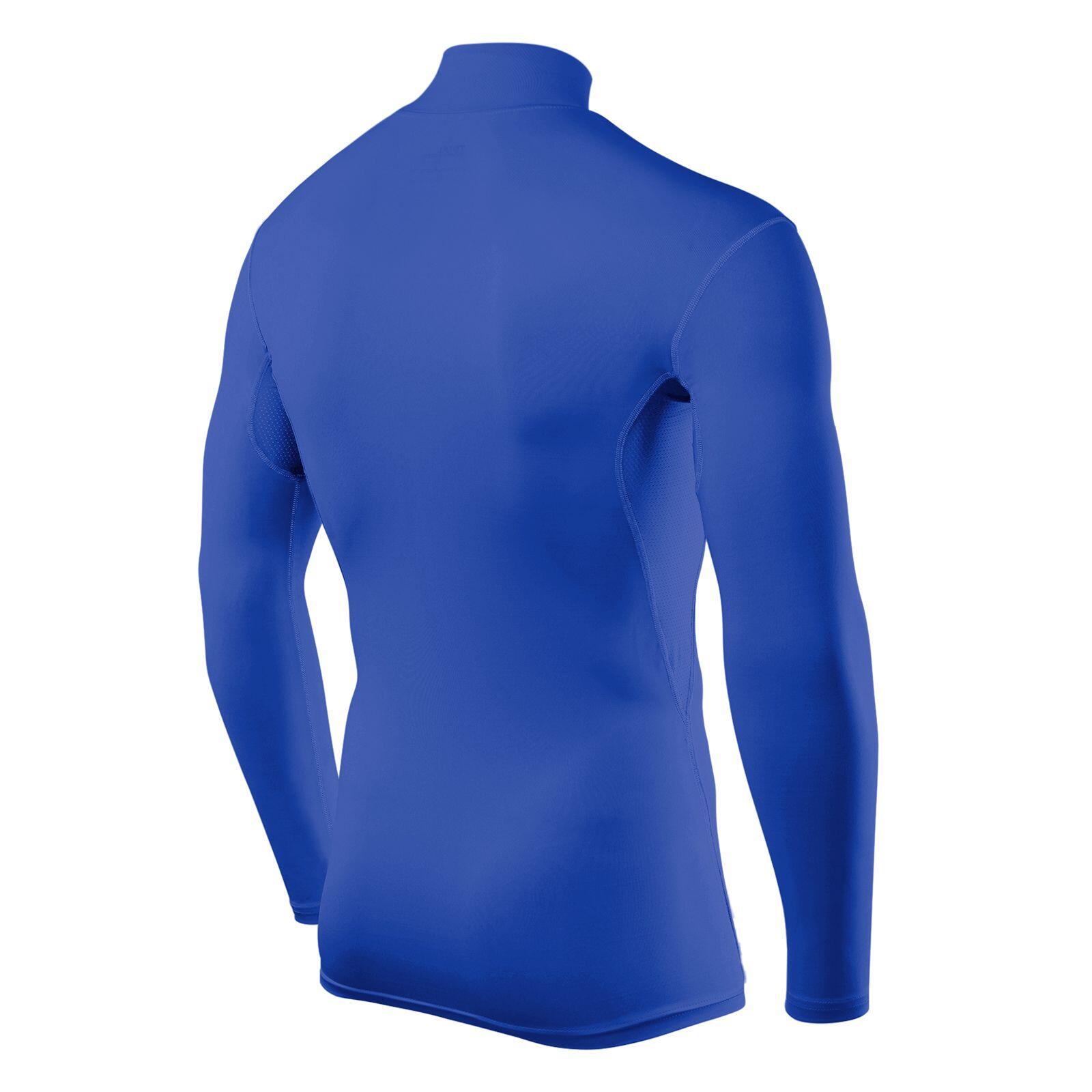 Men's HyperFusion Breathable Base Layer Compression Top - Mock - Dazzling Blue 3/5