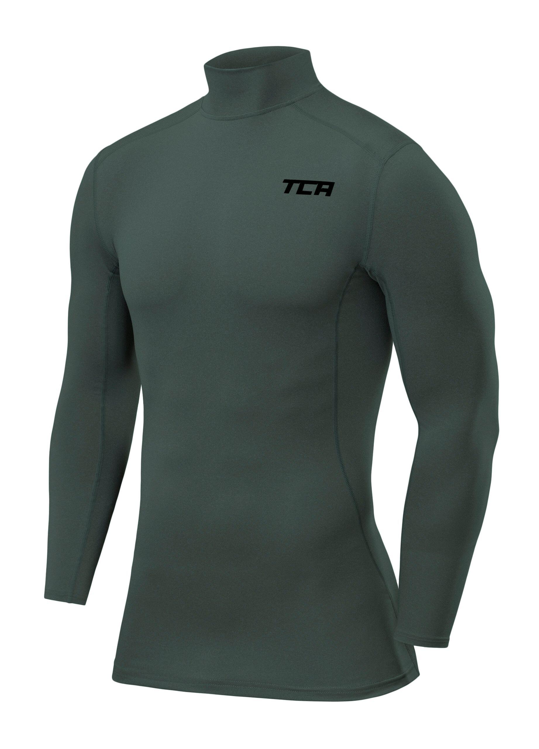 TCA Boys' Performance Base Layer Compression Top - Mock - Darkest Spruce