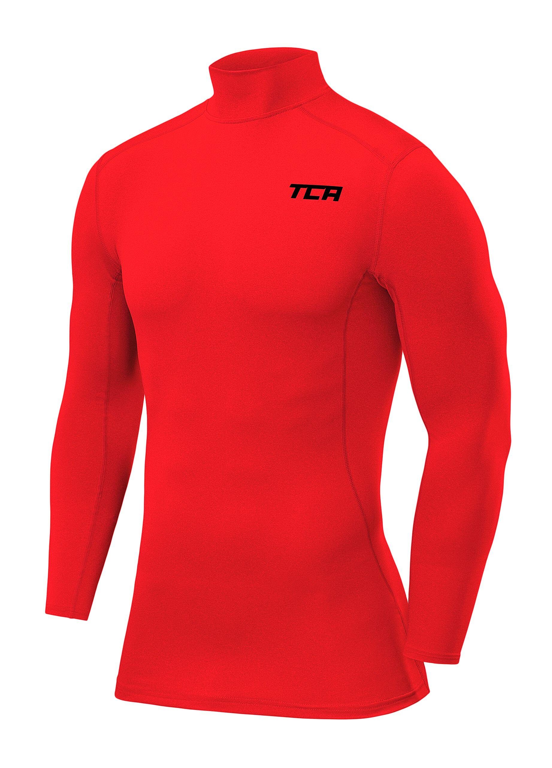 TCA Boys' Performance Base Layer Compression Top - Mock - High Risk Red