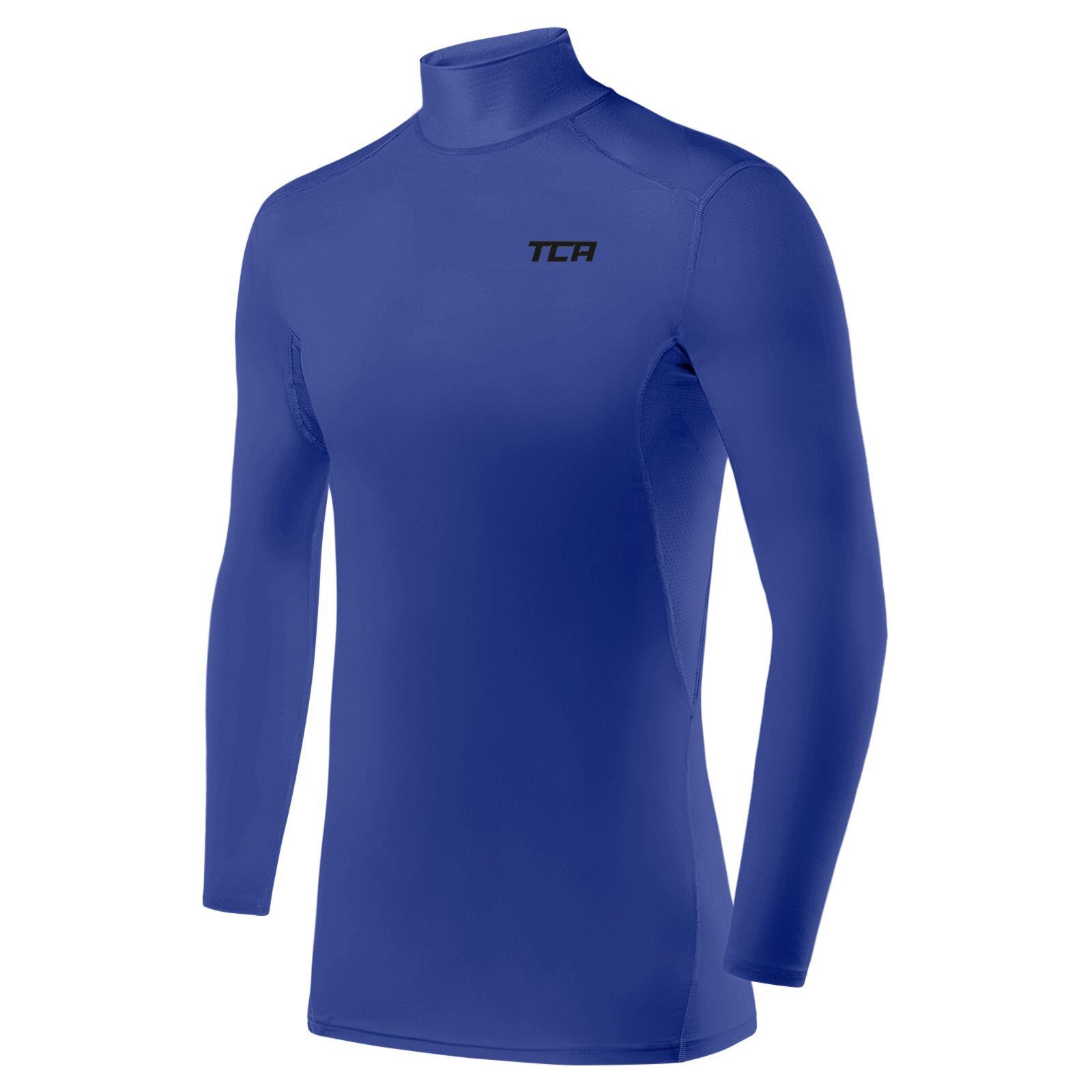 Boys' HyperFusion Breathable Base Layer Compression Top -Mock - Dazzling Blue 1/5