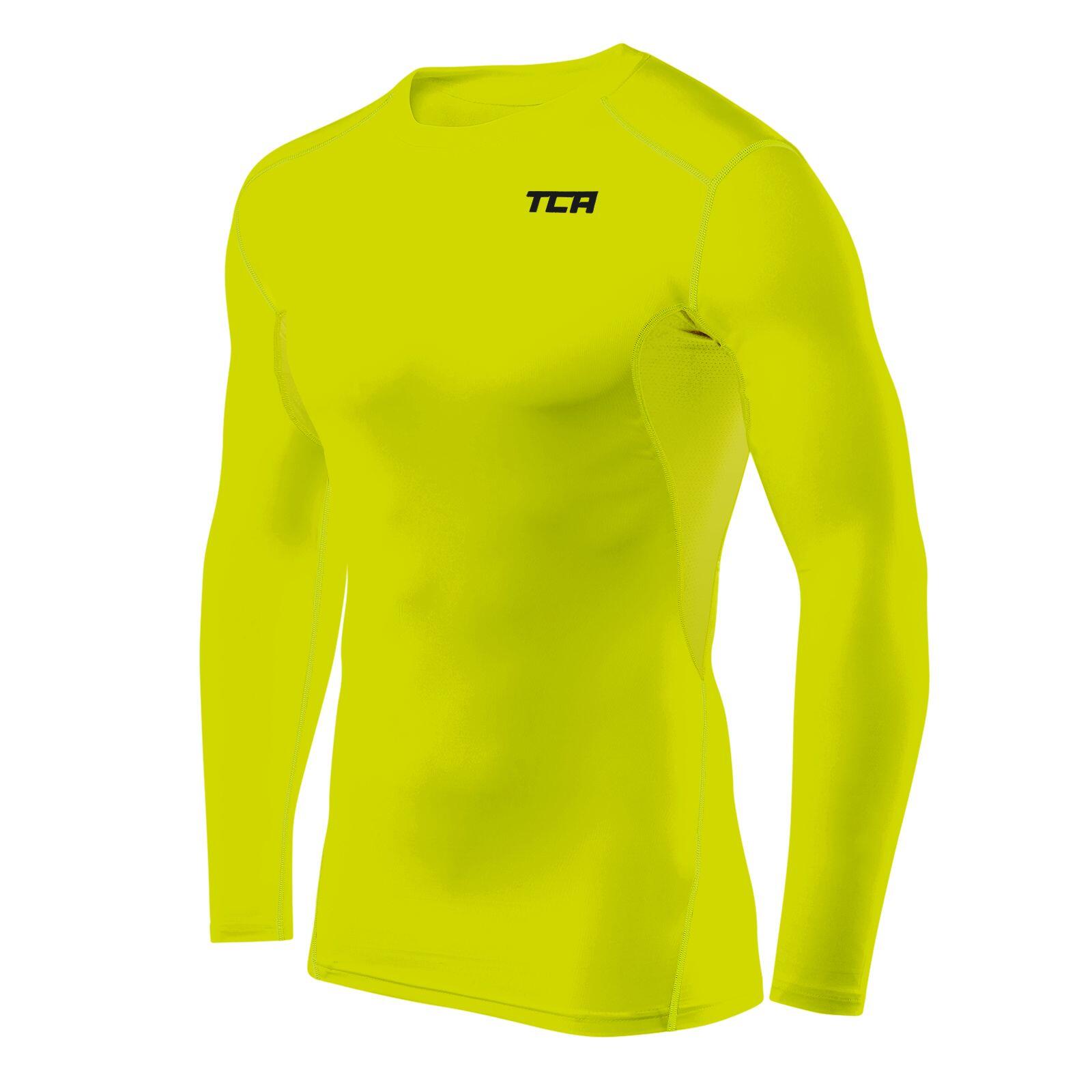 Men's HyperFusion Breathable Base Layer Compression Top - Lime Punch 1/5