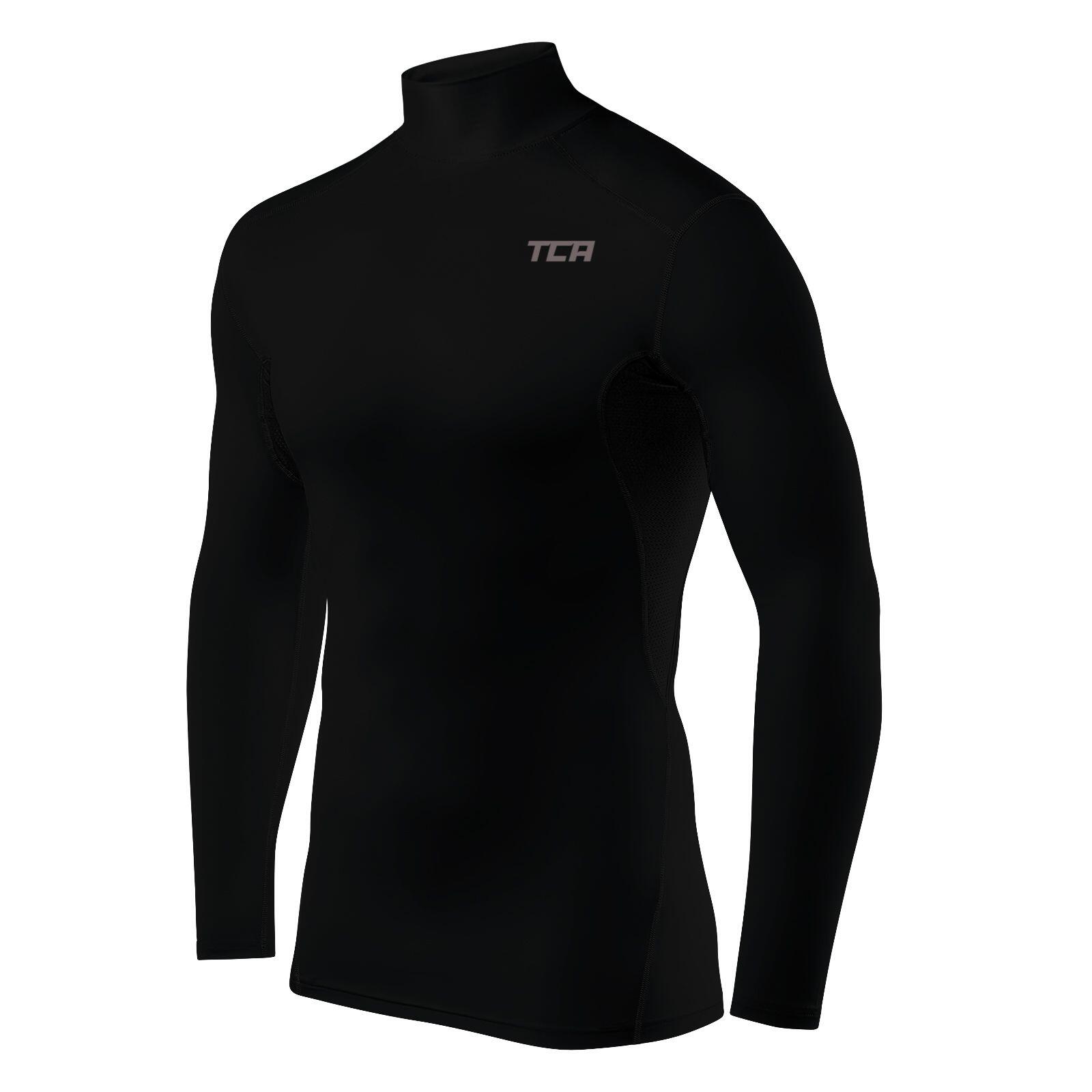 Men's HyperFusion Breathable Base Layer Compression Top - Mock - Black 1/5
