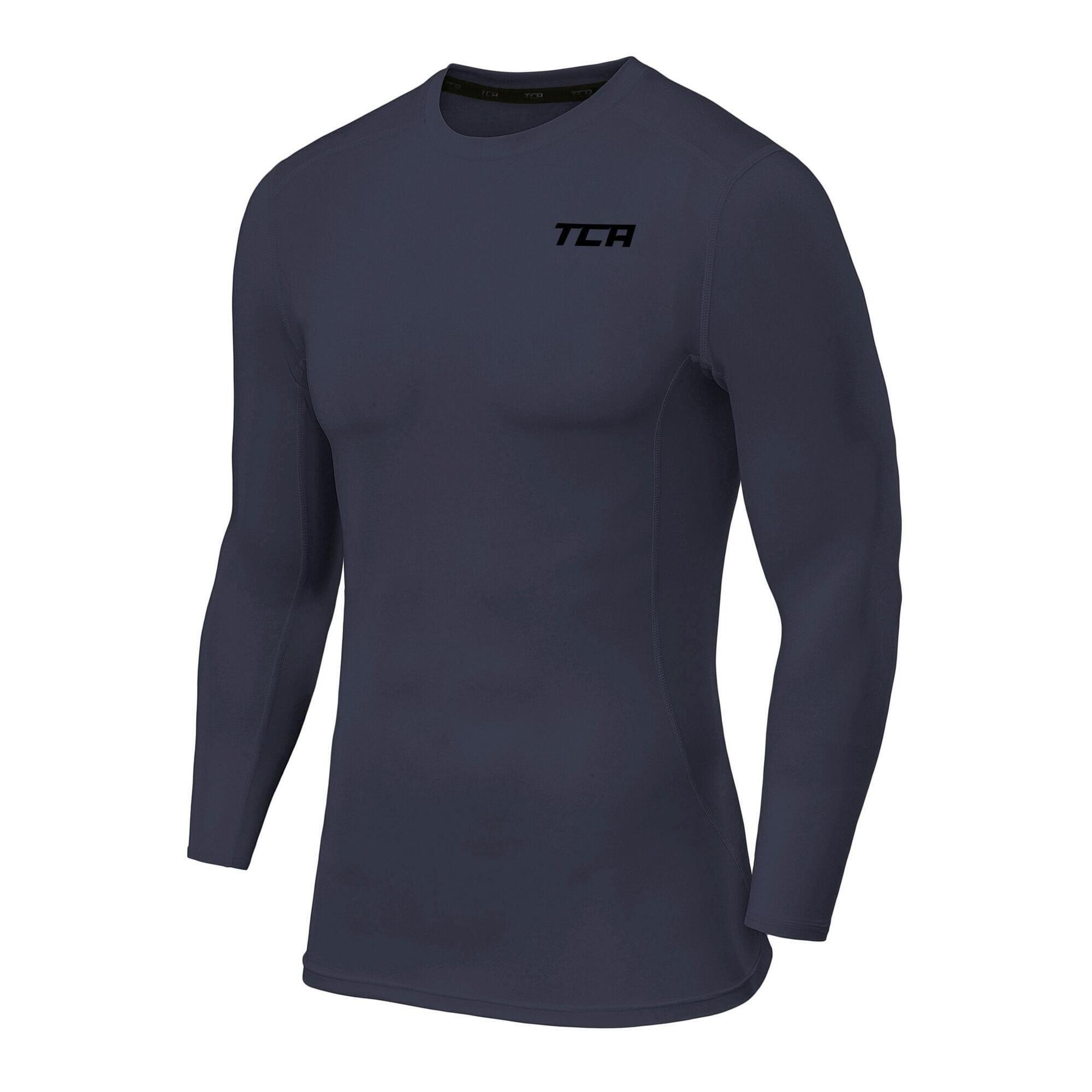 Men's Power Base Layer Compression Long Sleeve Top - Graphite 1/5